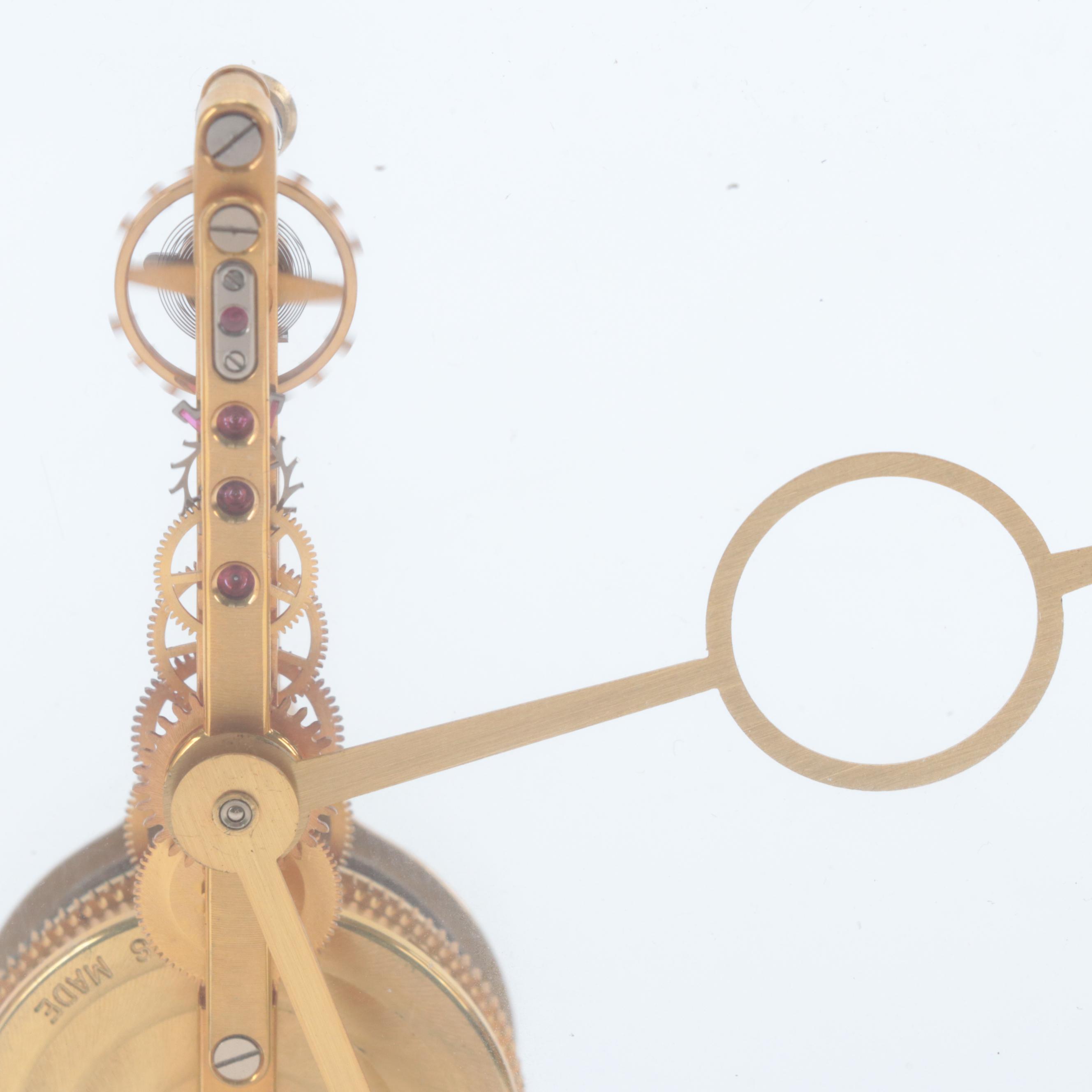 Swiss Jeweled Bronze Looping Desk Clock and Seiko Quartz Desk Clock