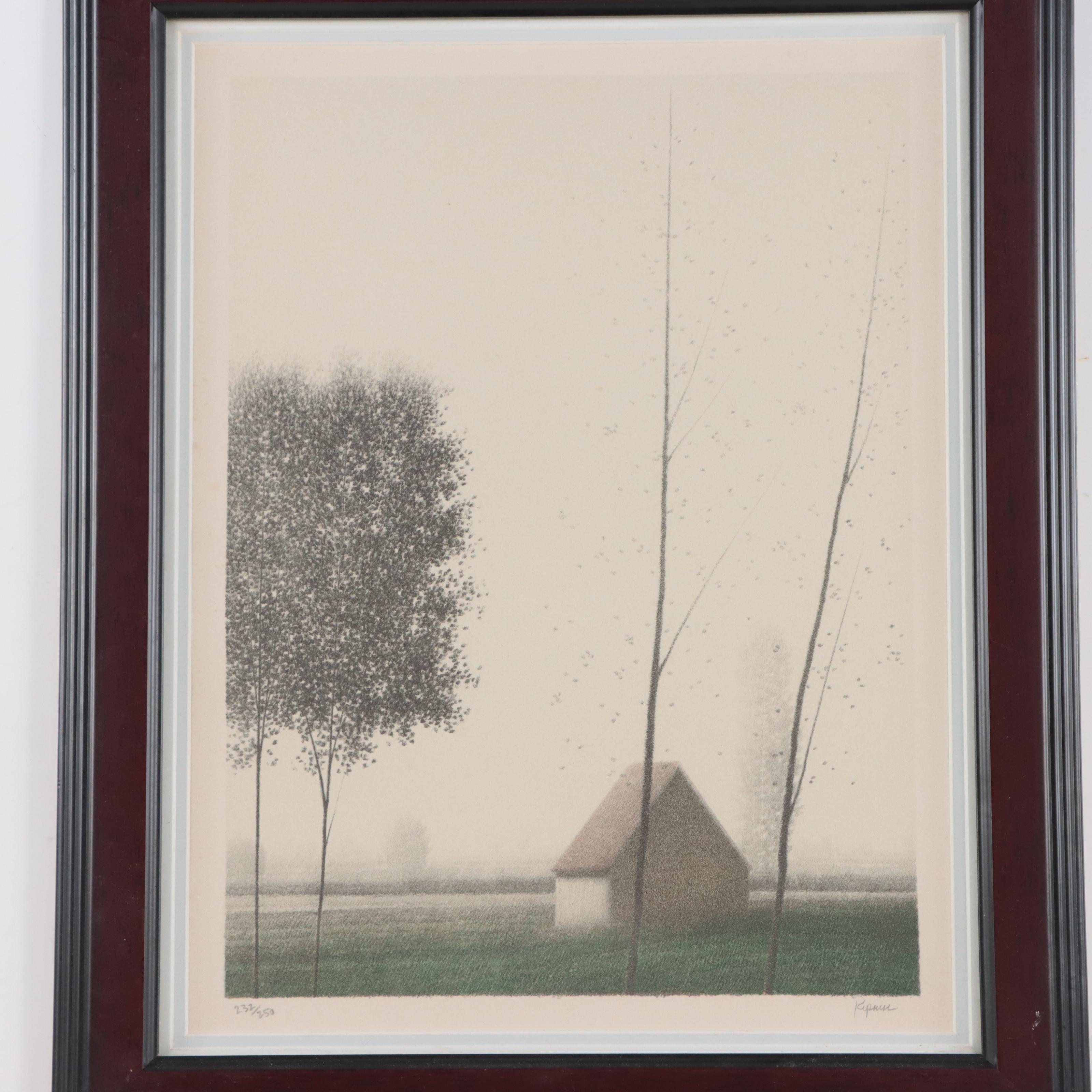 Robert Kipniss Lithograph "First Dusk of Summer"