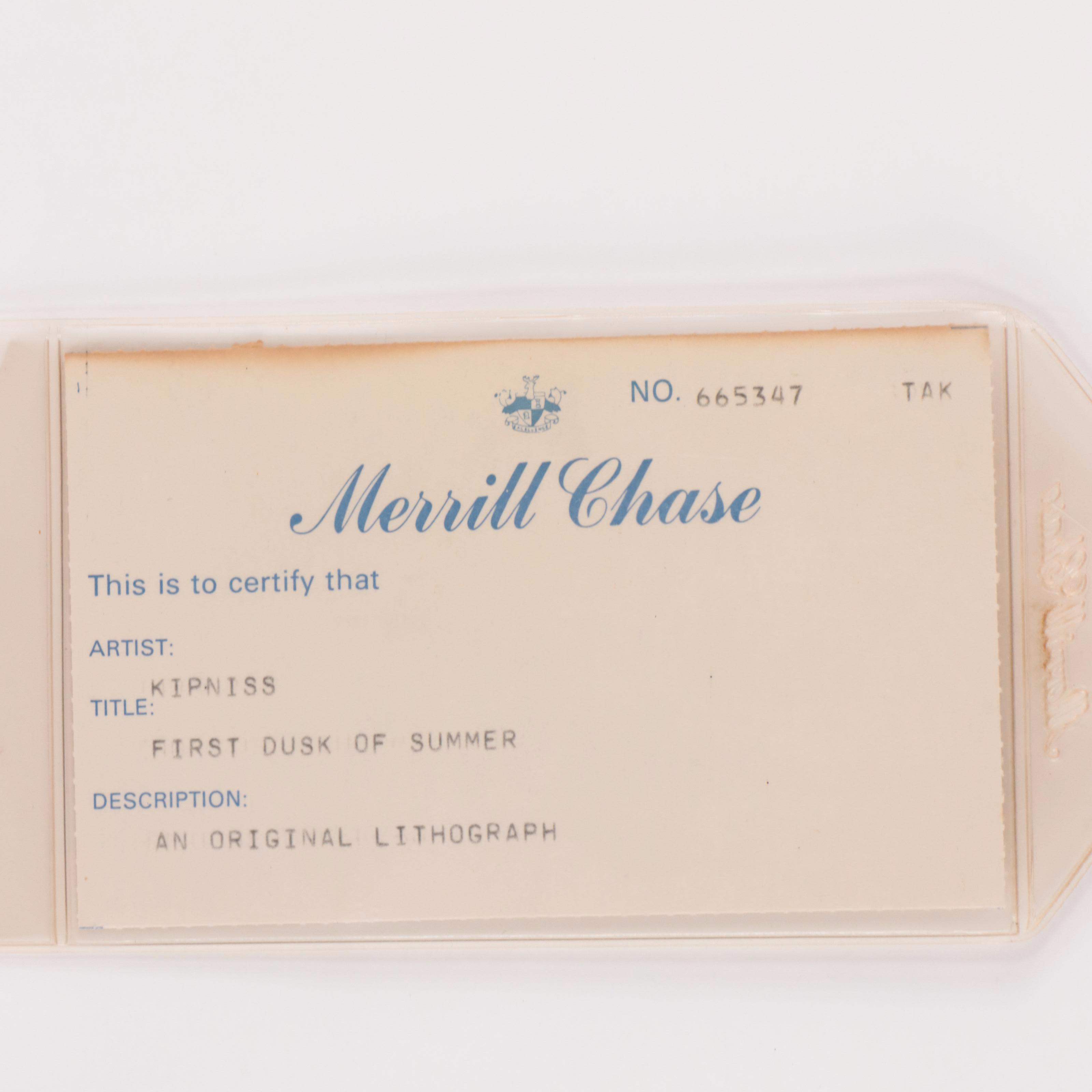 Robert Kipniss Lithograph "First Dusk of Summer"