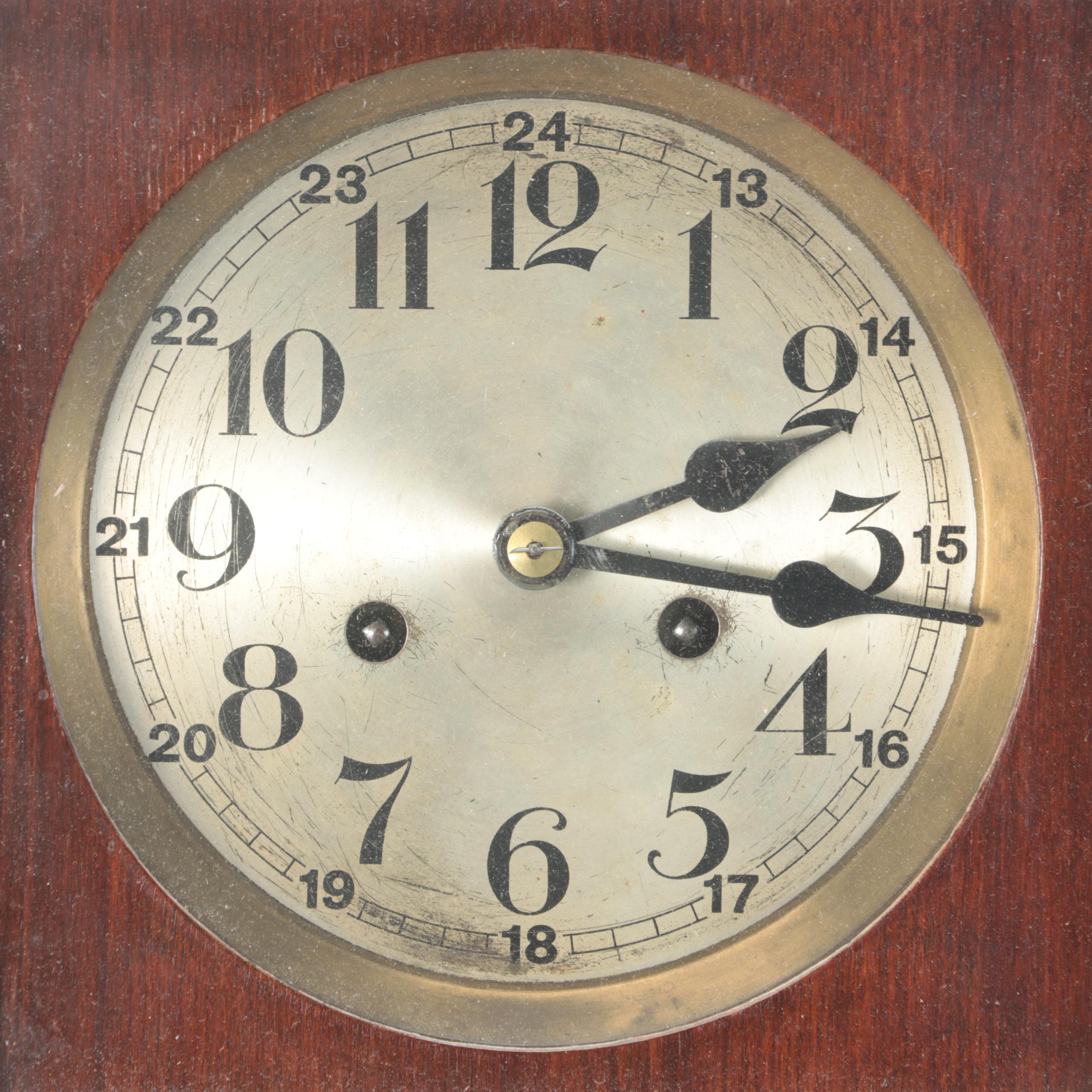 Art Deco Wood Cased Wall Clock, Early to Mid 20th Century
