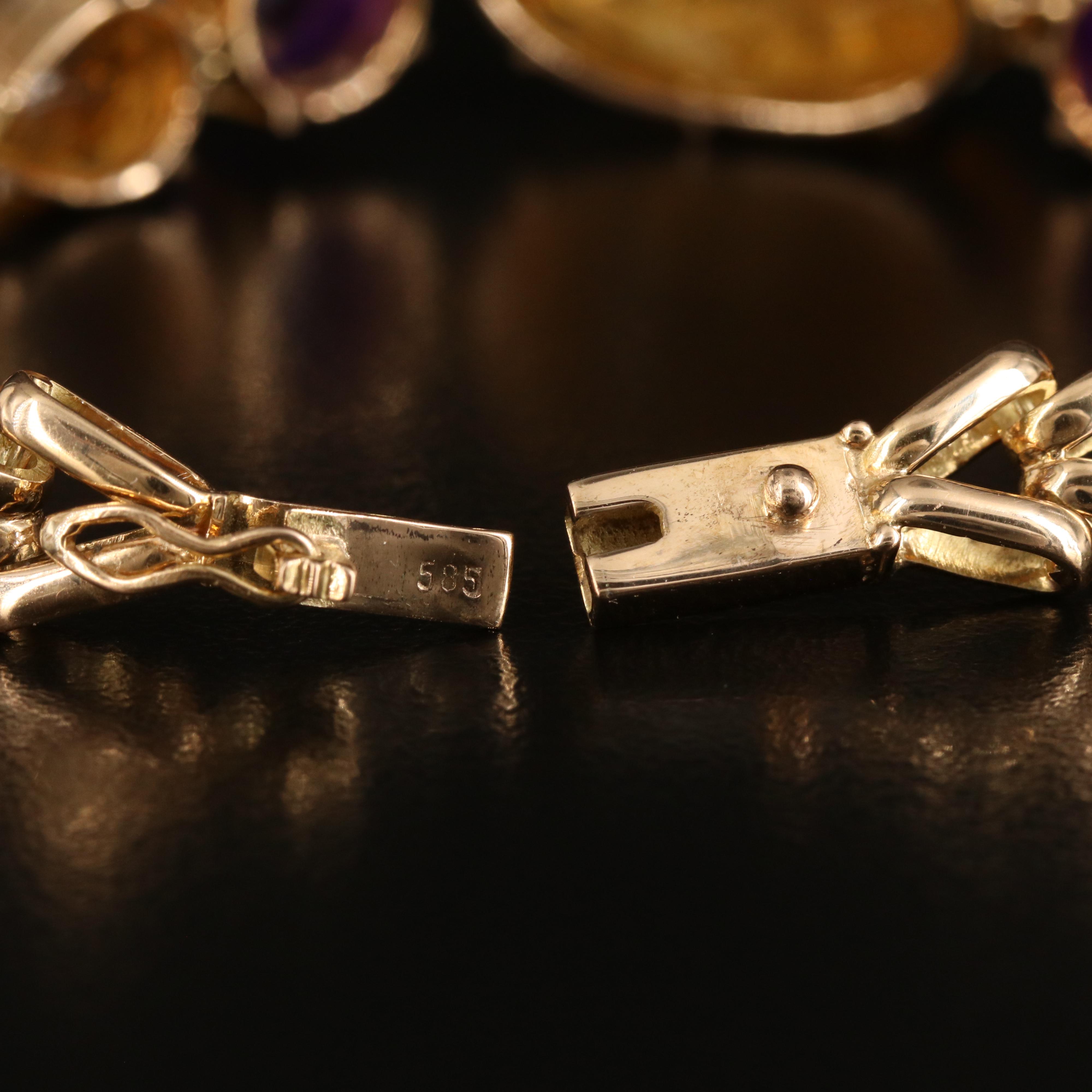 14K Citrine and Amethyst Bracelet