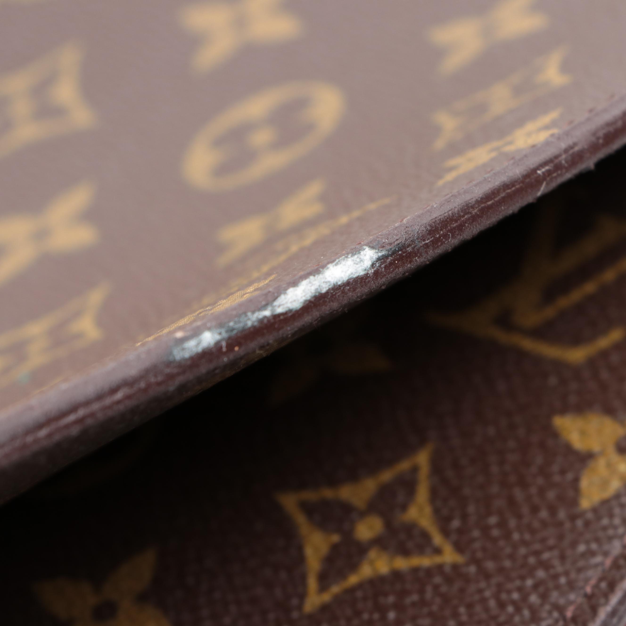 Louis Vuitton Lena Portfolio Clutch in Monogram Canvas and Vachetta Leather