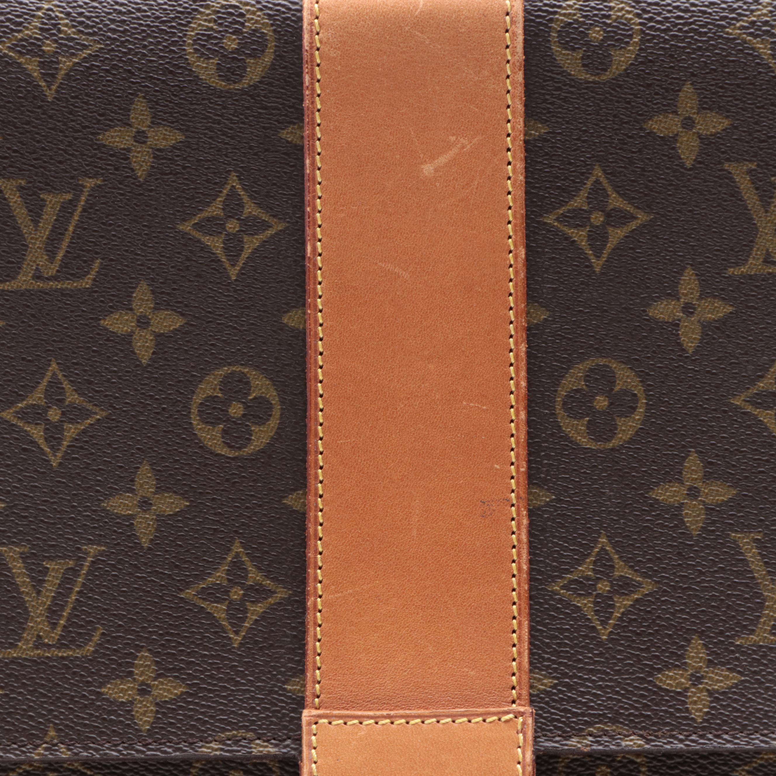 Louis Vuitton Lena Portfolio Clutch in Monogram Canvas and Vachetta Leather