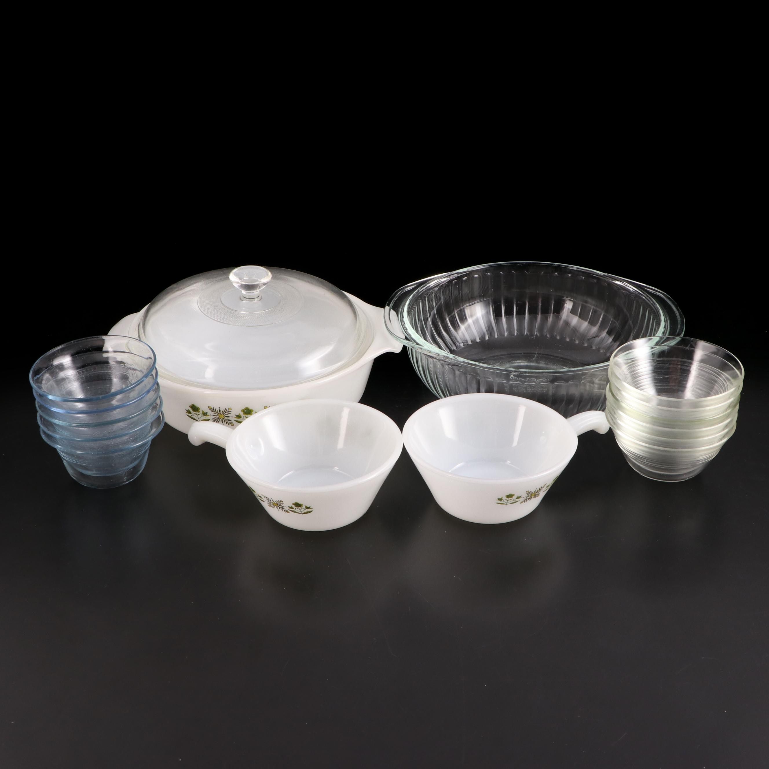 Anchor Hocking and Pyrex Custard Cups, Casseroles and Soup Bowls