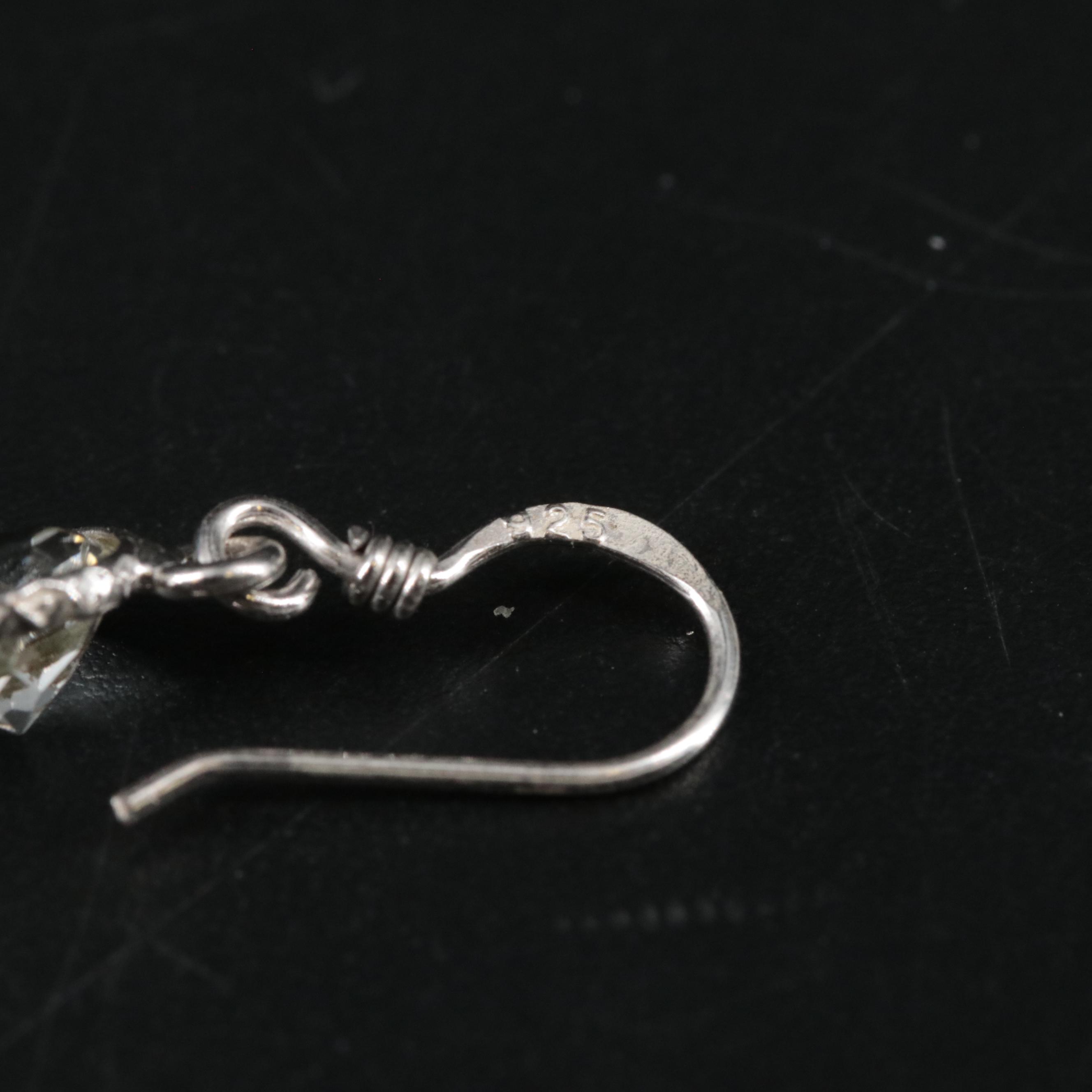 Sterling Garnet and Topaz Dangle Earrings