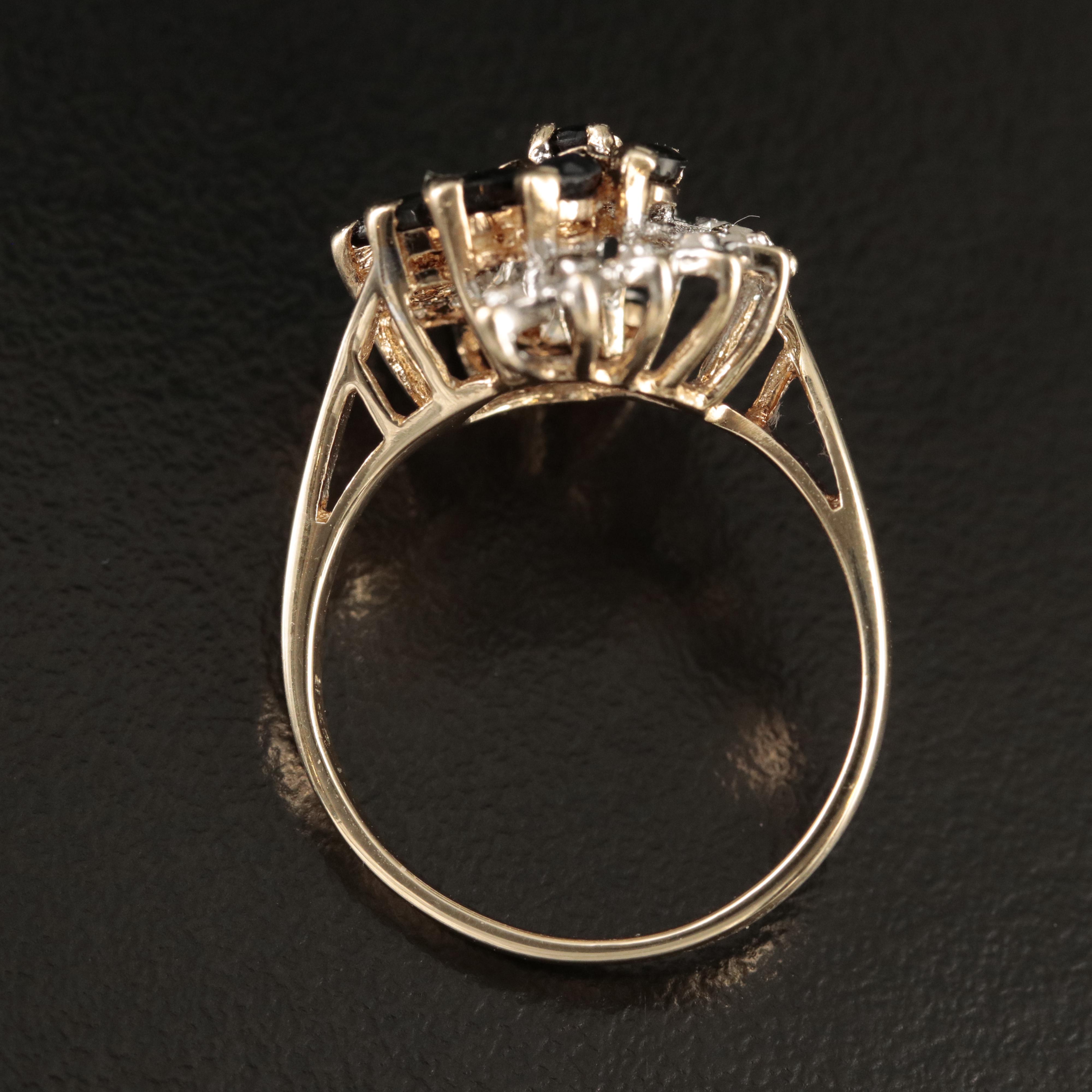 10K Sapphire and Diamond Ring