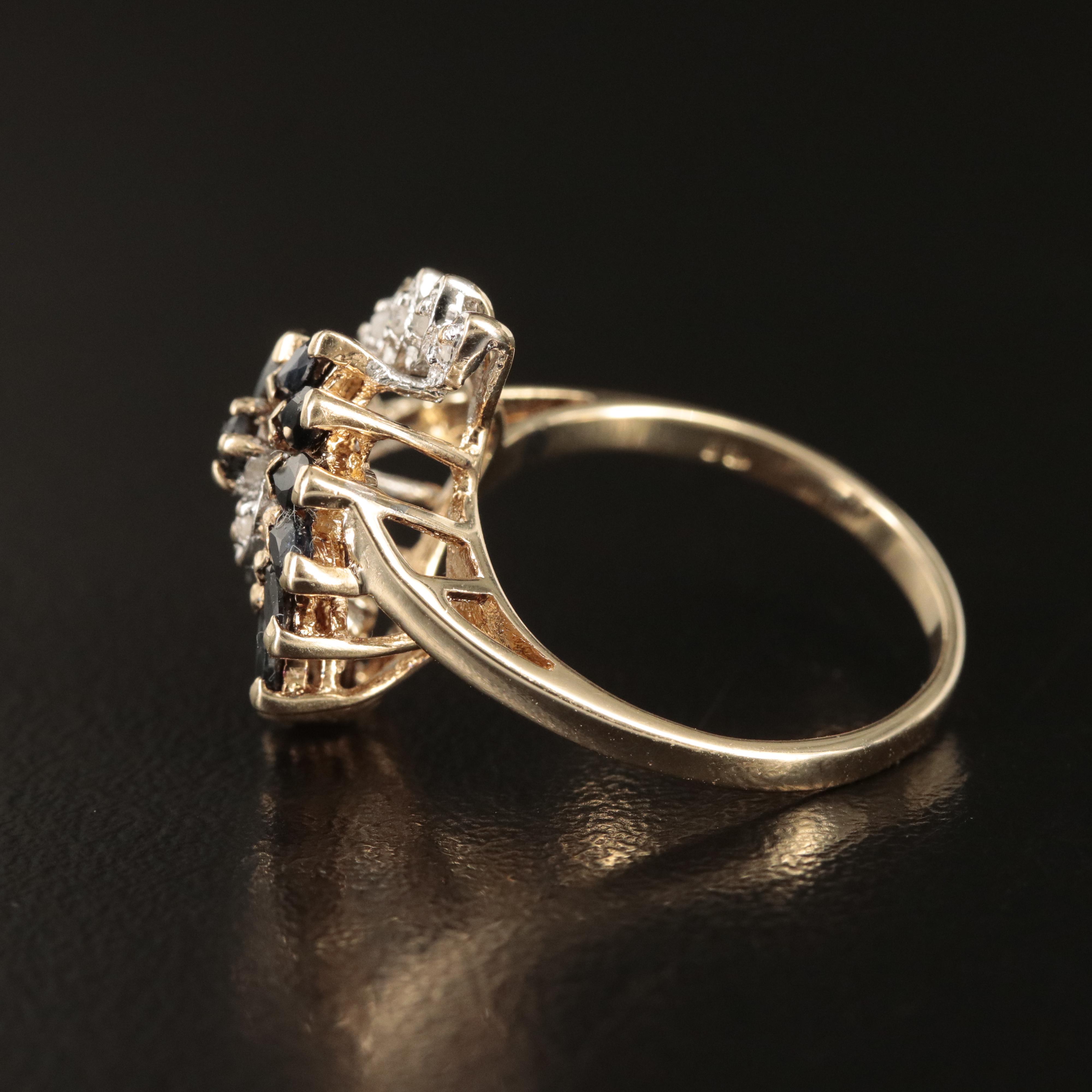 10K Sapphire and Diamond Ring