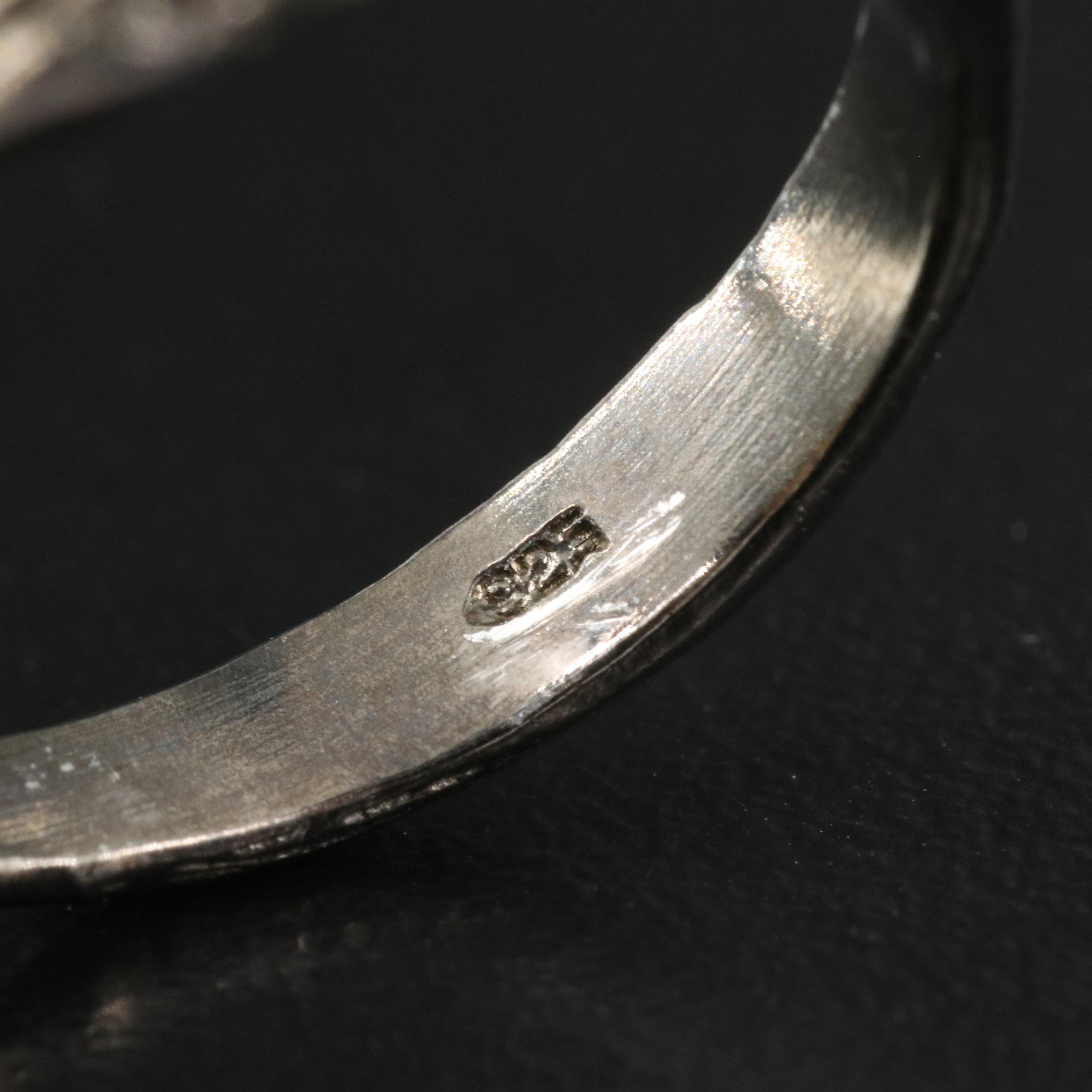 Sterling Opal, Garnet and Enamel Floral Ring