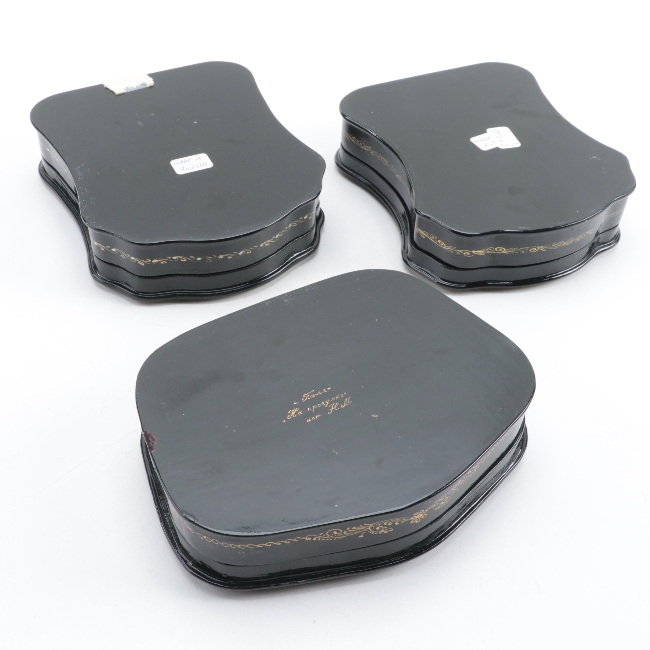 Russian Palekh and Other Hand-Painted Fairytale Lacquer Boxes