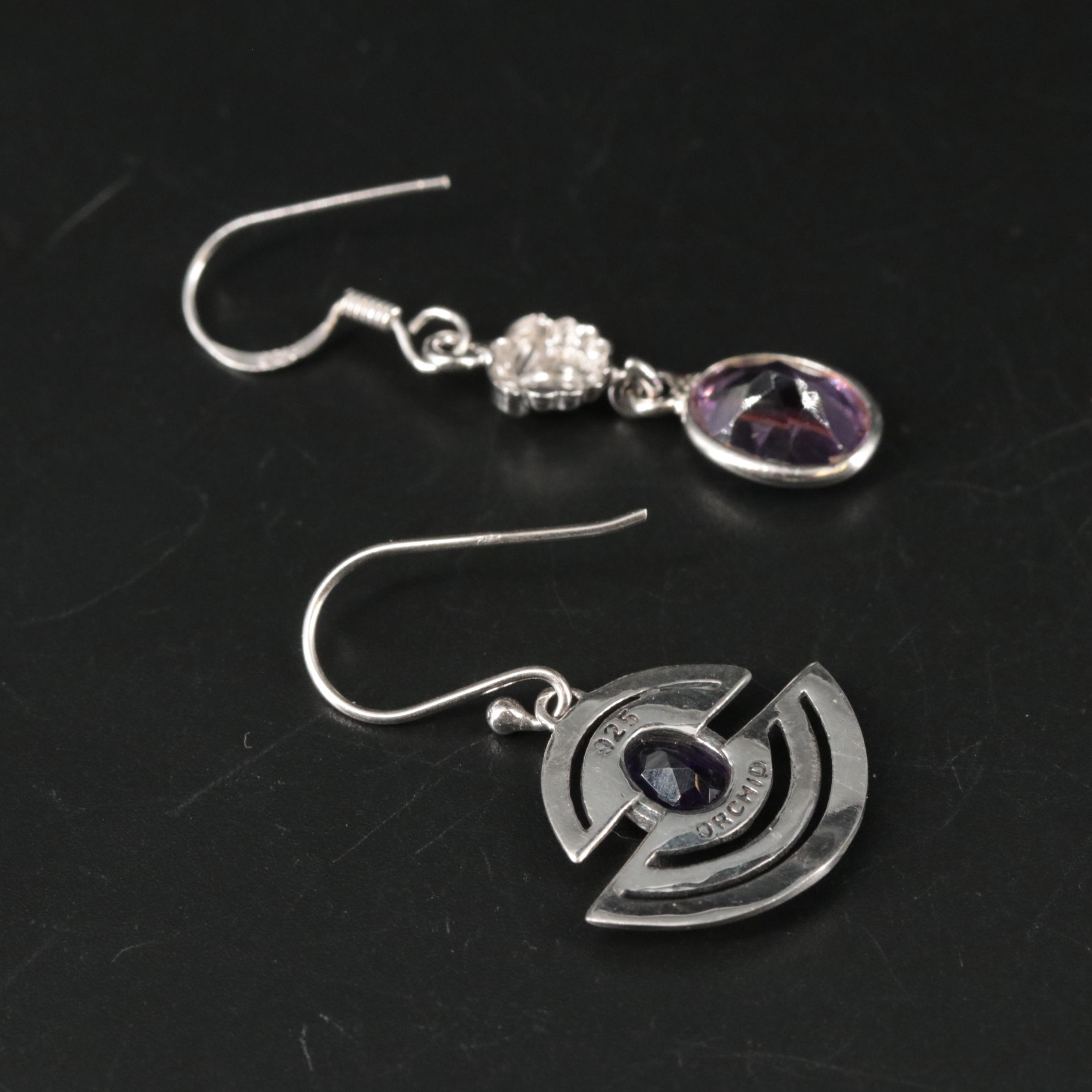 Sterling Amethyst Dangle Earrings