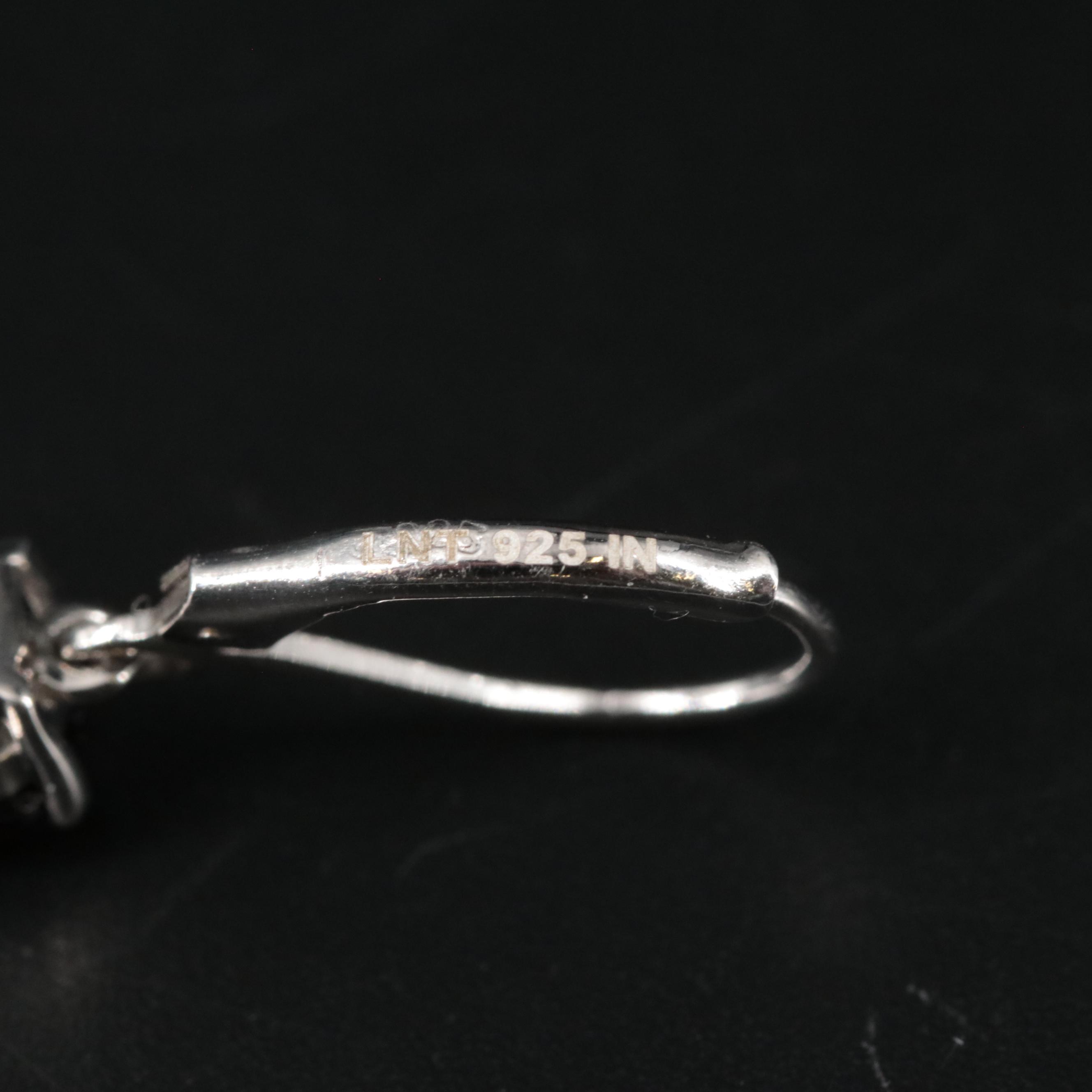 Sterling Sapphire and Garnet Drop Earrings