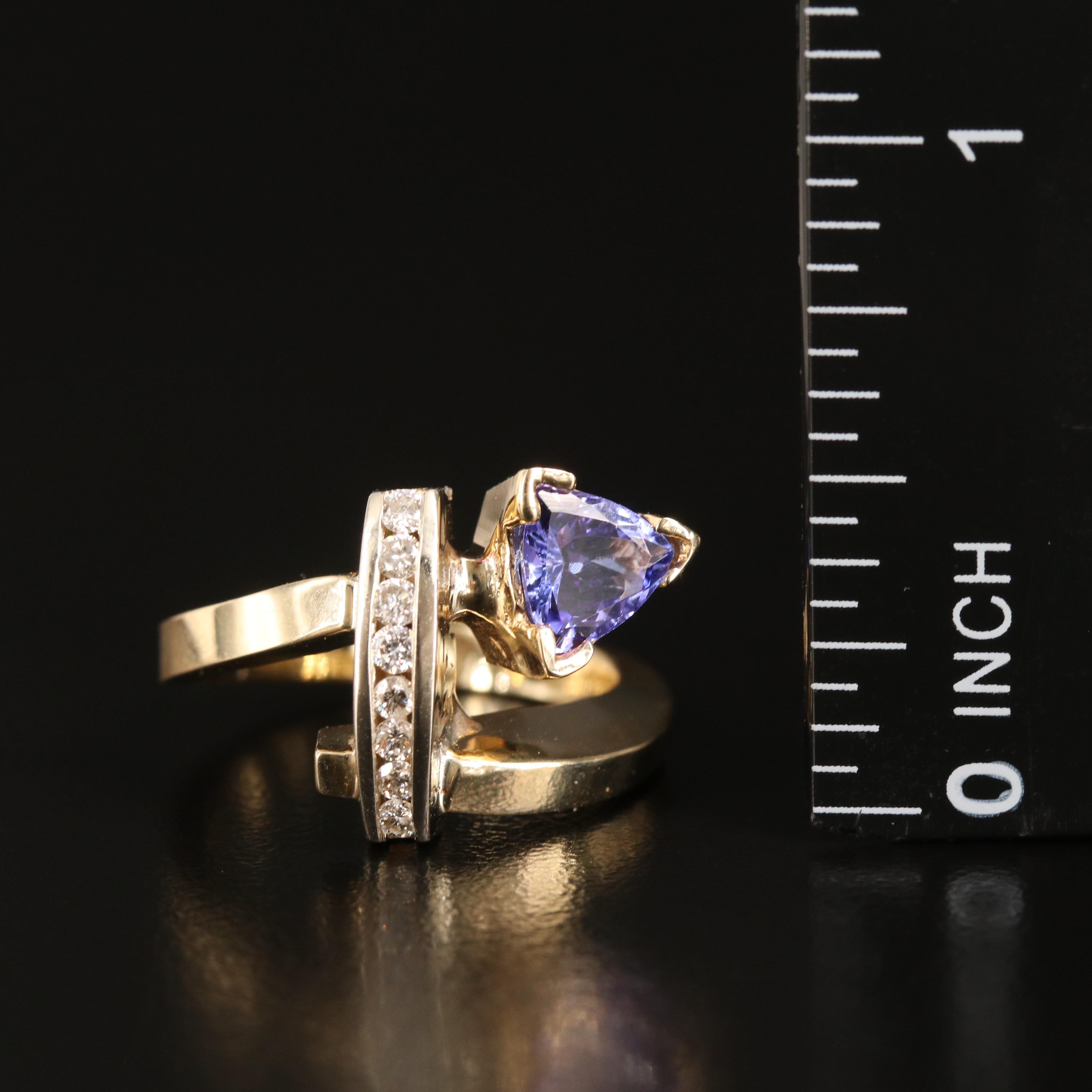 14K Tanzanite and Diamond Bypass Ring