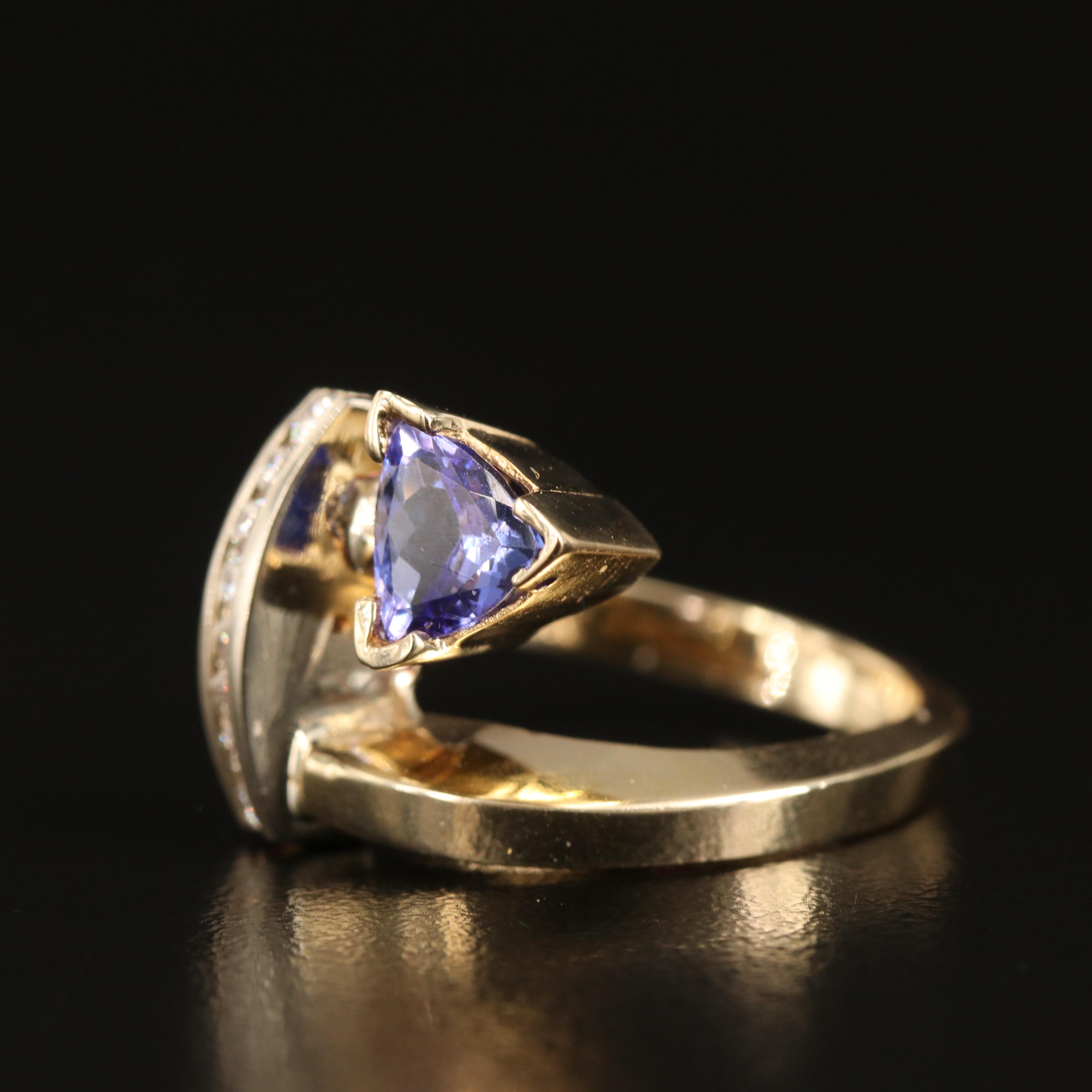 14K Tanzanite and Diamond Bypass Ring