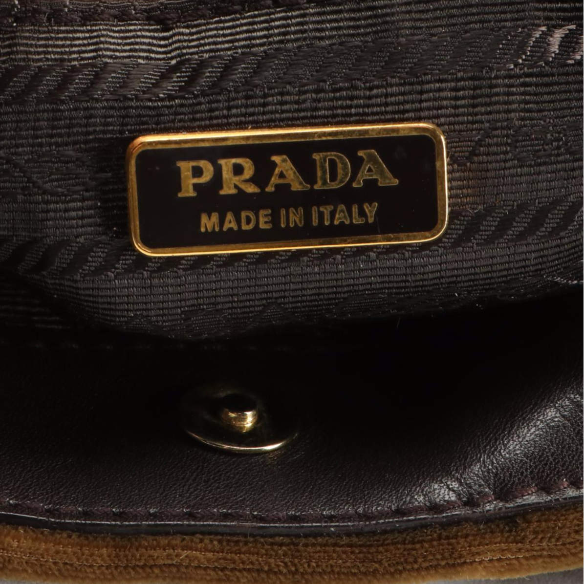 Prada Mini Embroidered Tote in Velvet with Leather Trim
