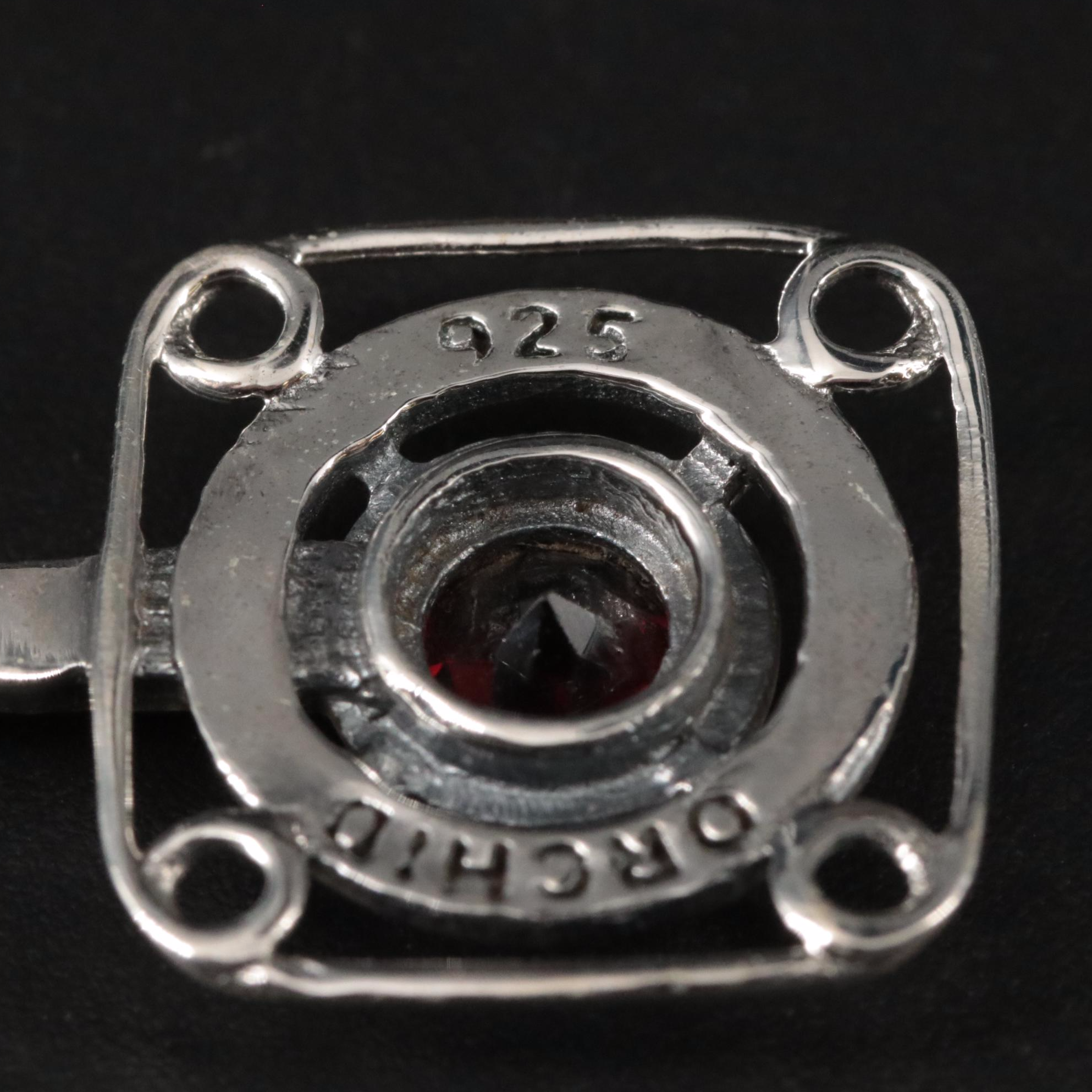 Sterling Garnet and Rose Quartz Dangle Earrings