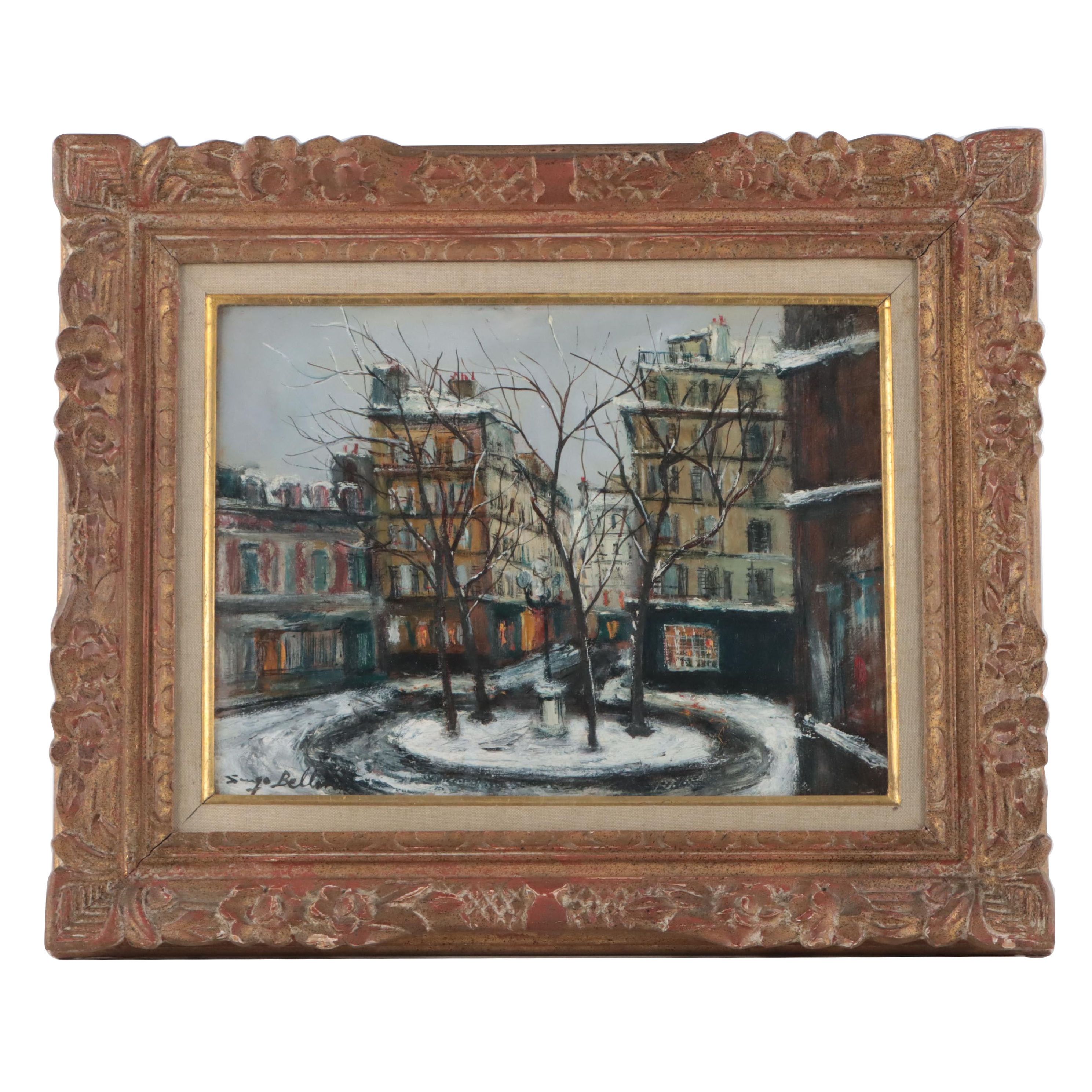 Serge Belloni Oil Painting "Paris, December 1964"