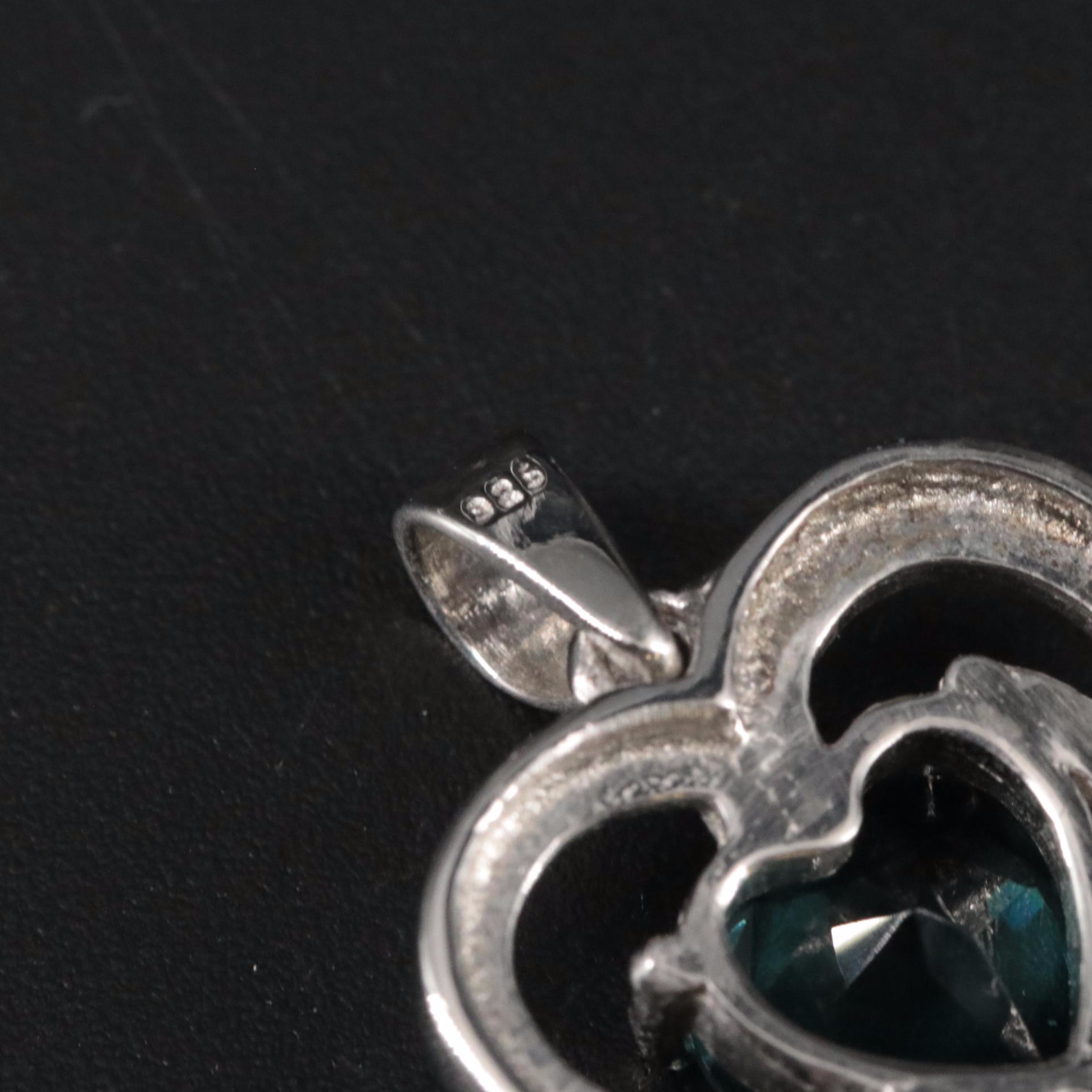 Sterling Diamond, Amethyst, and Glass Pendants