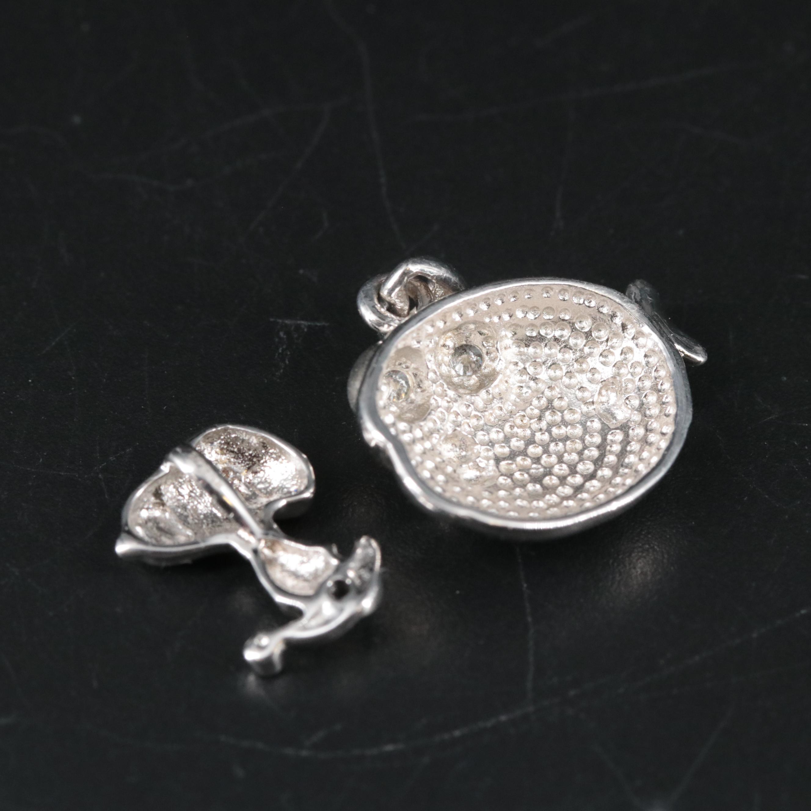Sterling Cubic Zirconia Snoopy and Fish Pendants