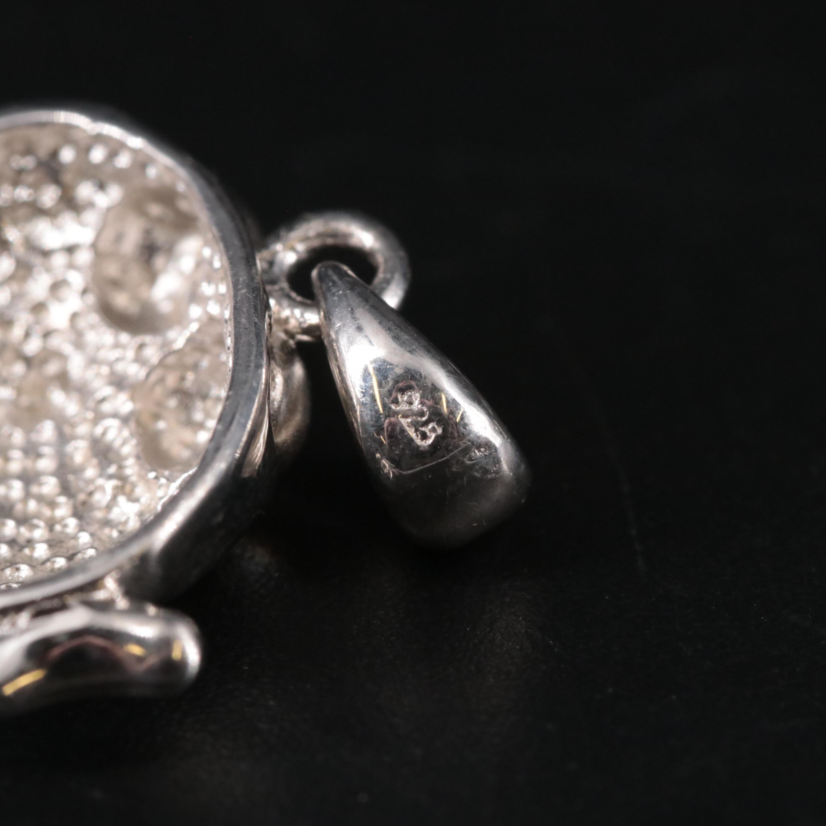 Sterling Cubic Zirconia Snoopy and Fish Pendants