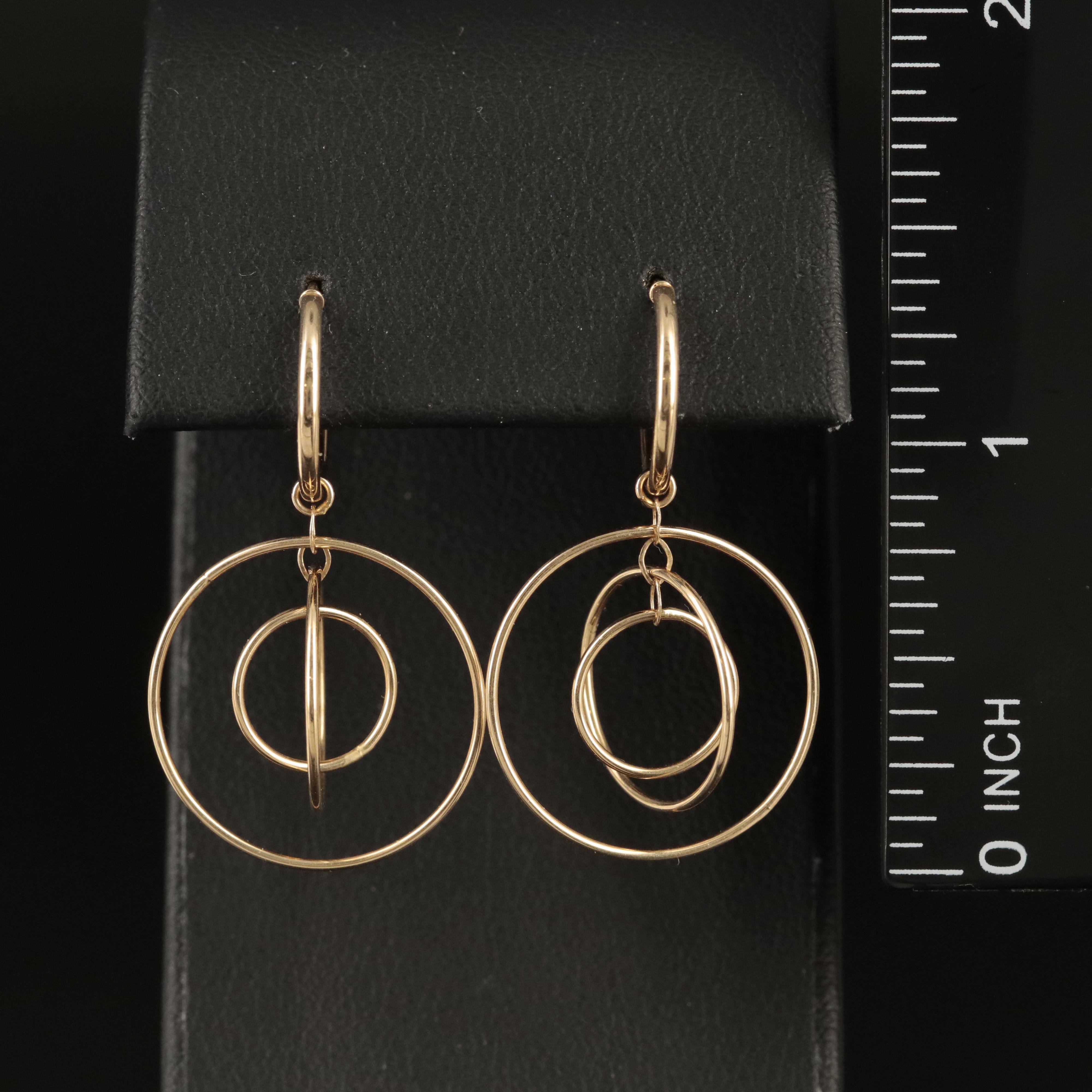 14K Concentric Circle Earrings