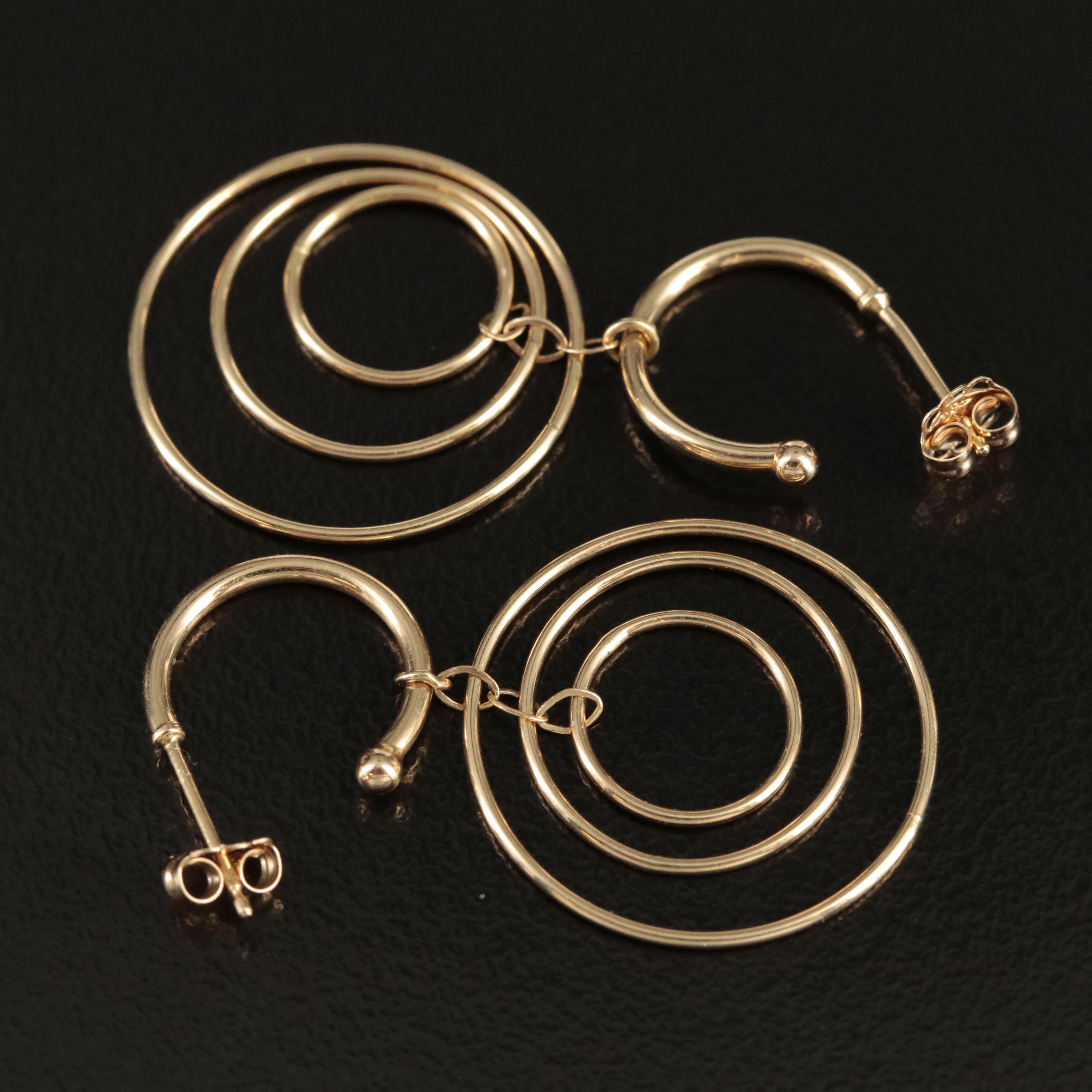 14K Concentric Circle Earrings