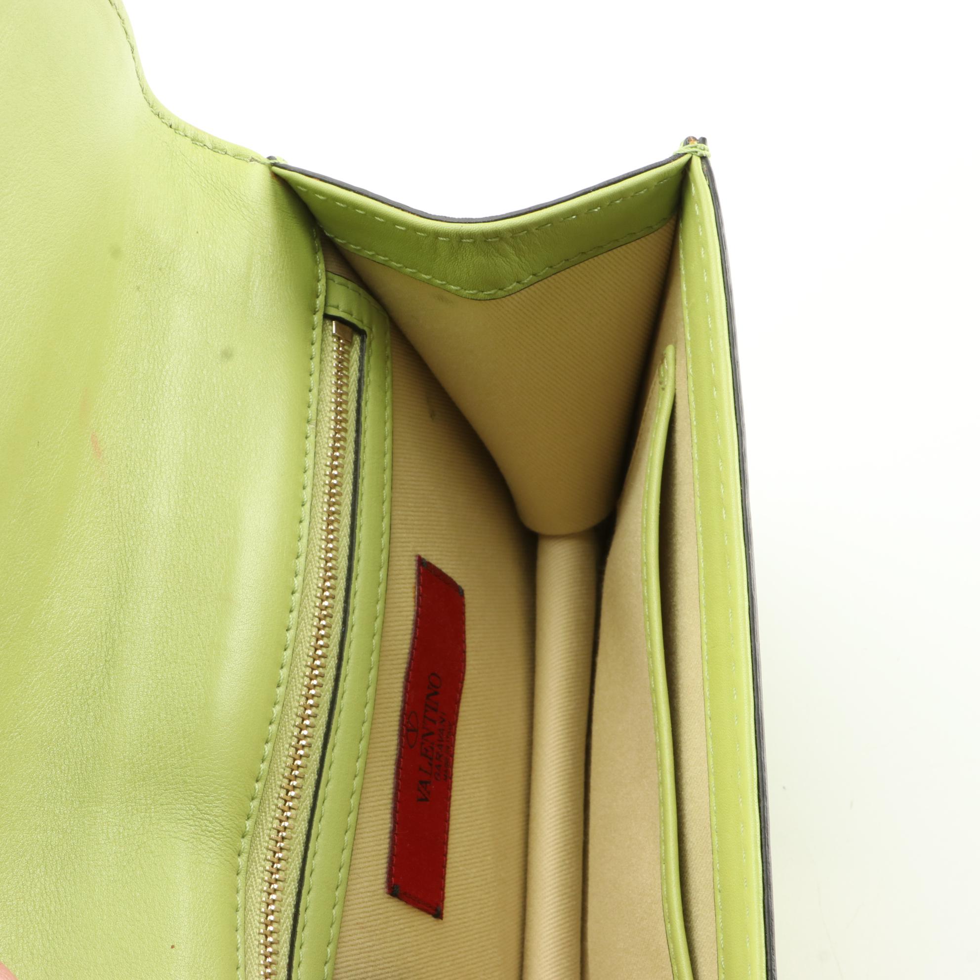 Valentino Small Shoulder Bag in Green Leather
