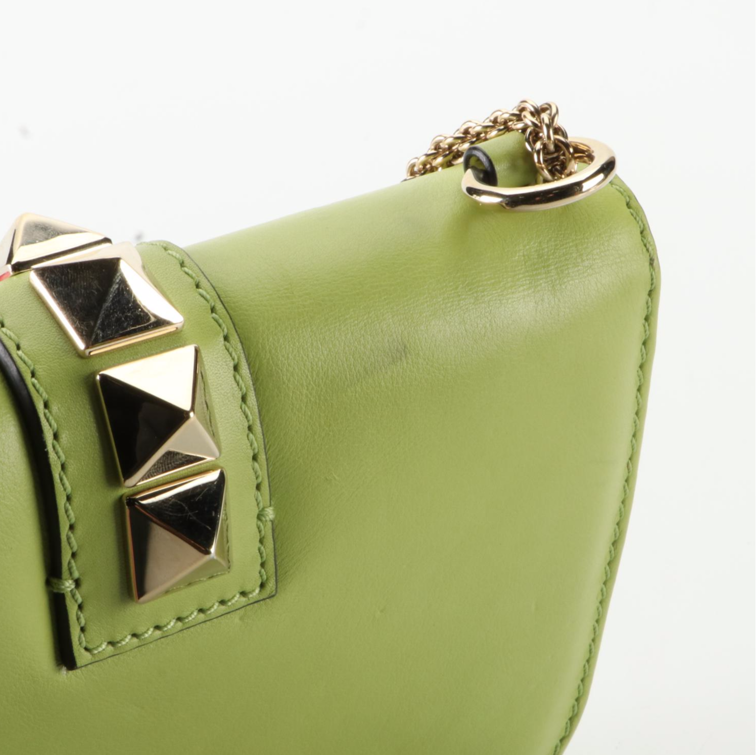 Valentino Small Shoulder Bag in Green Leather