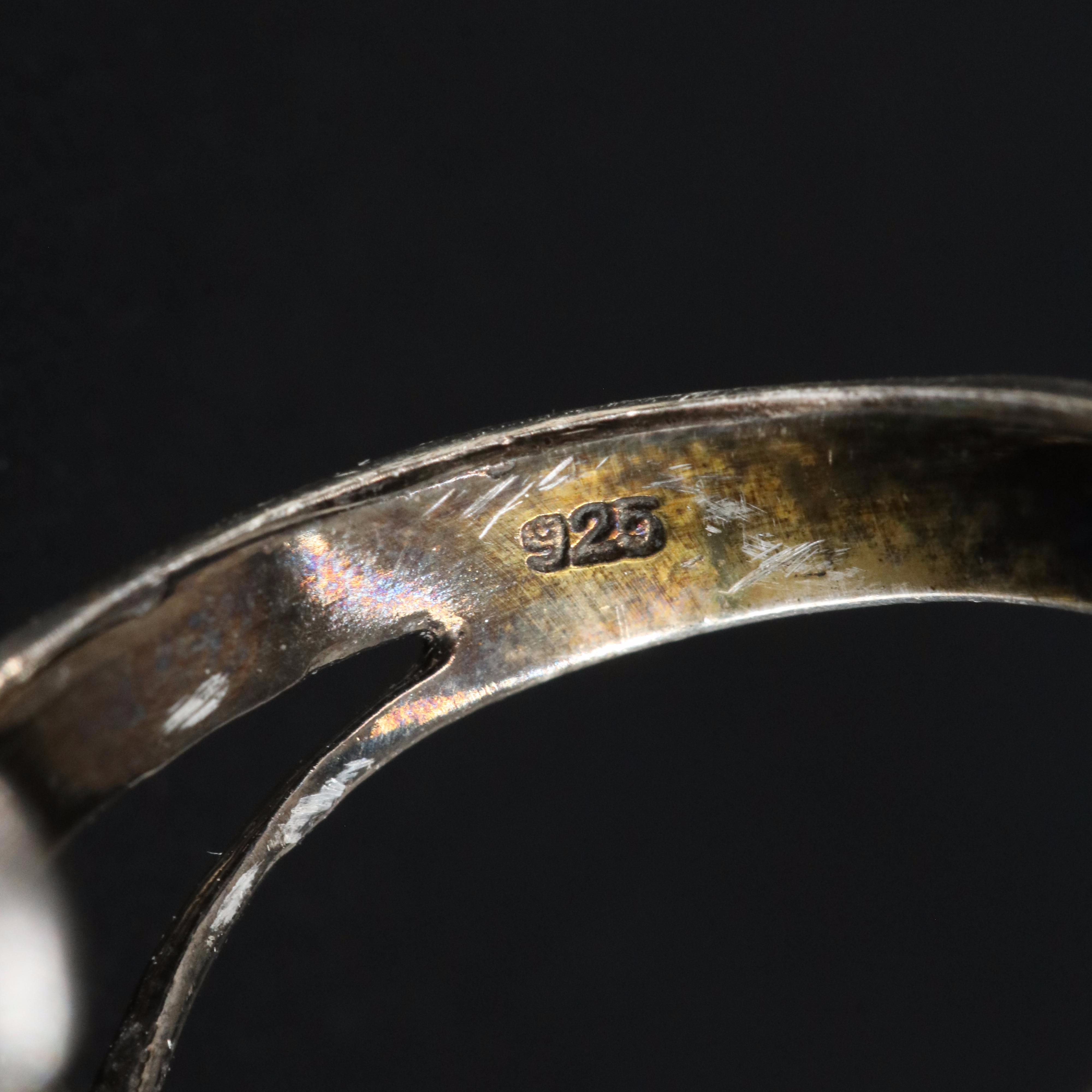 Sterling Emerald and Garnet Floral Ring