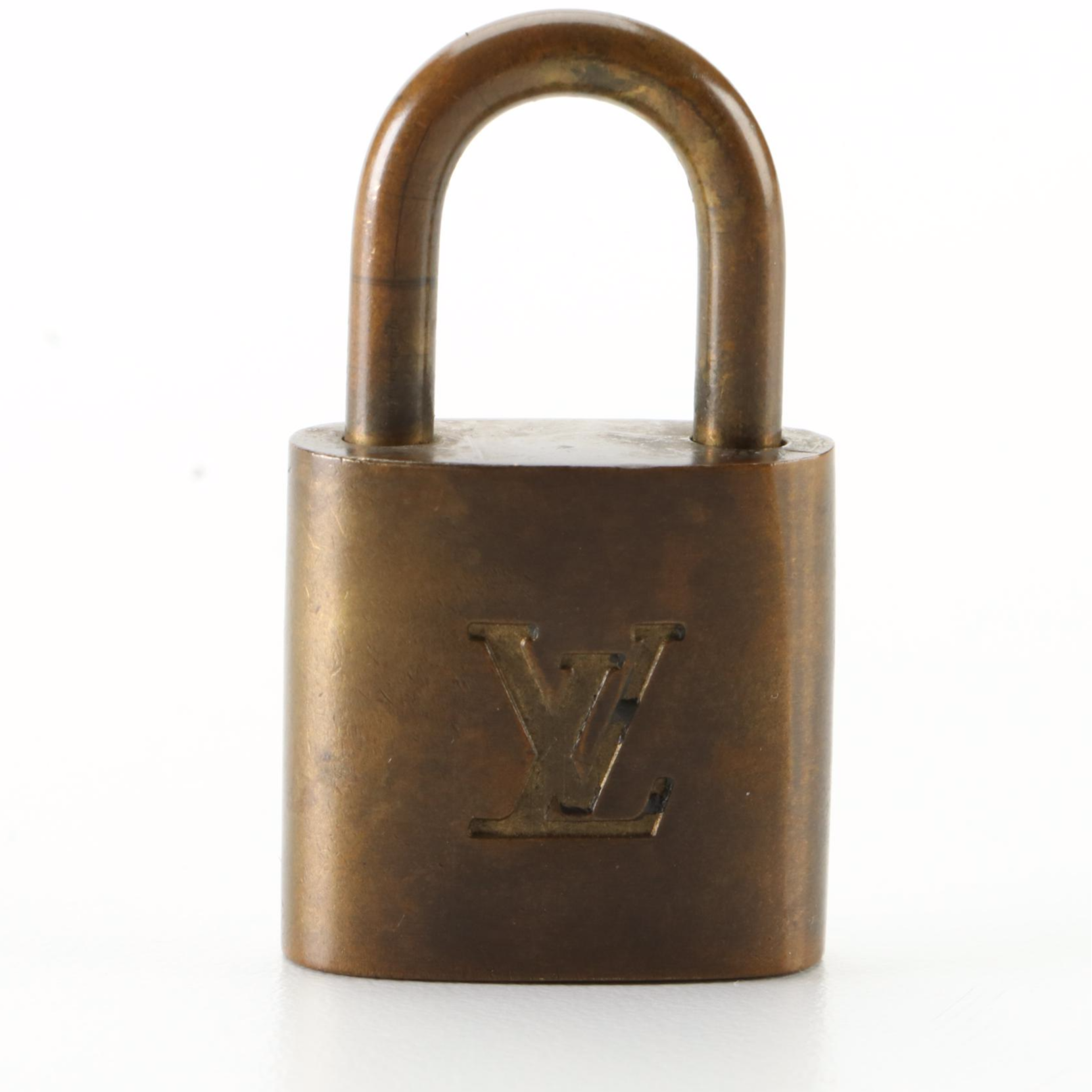 Louis Vuitton Brass Padlock and Key Set