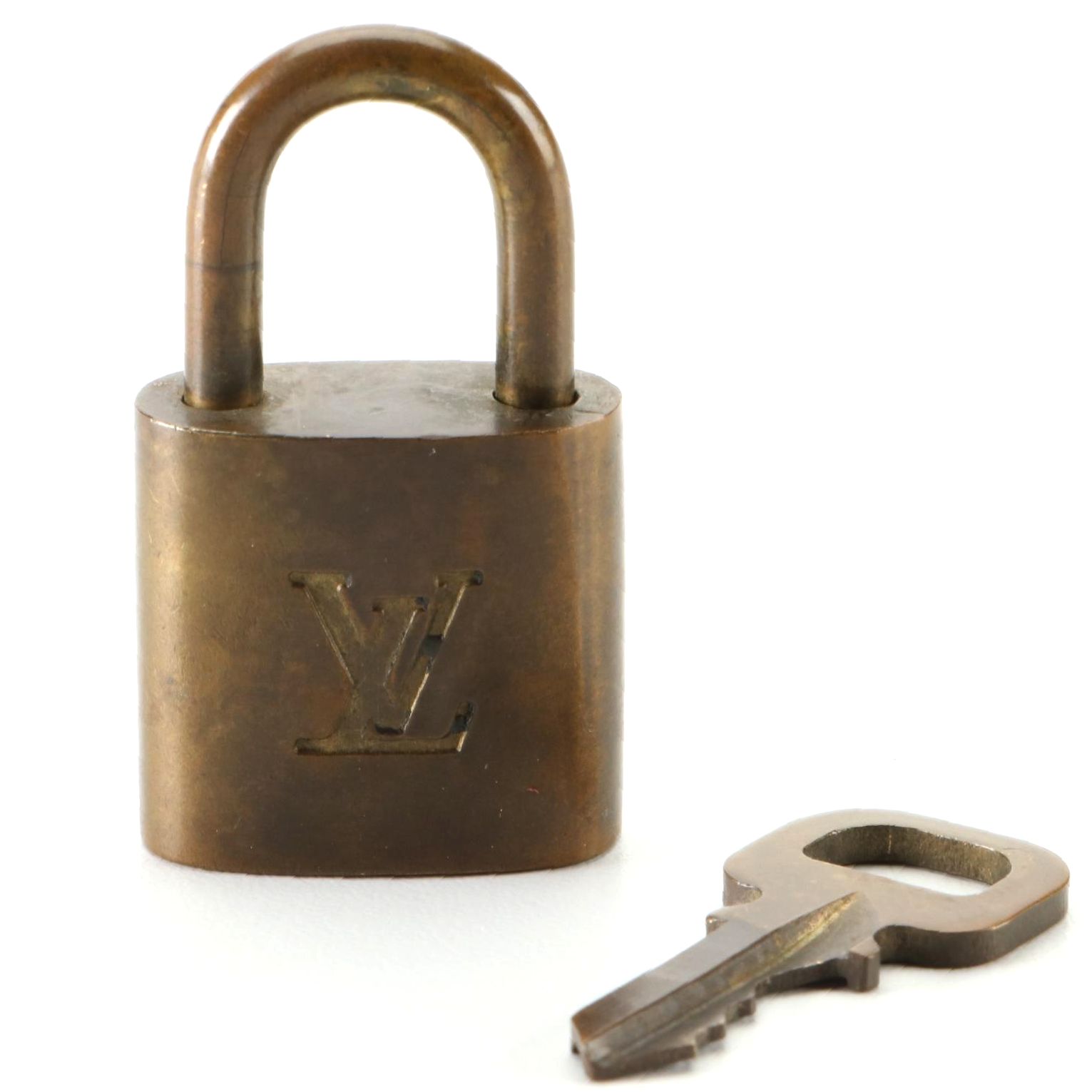 Louis Vuitton Brass Padlock and Key Set