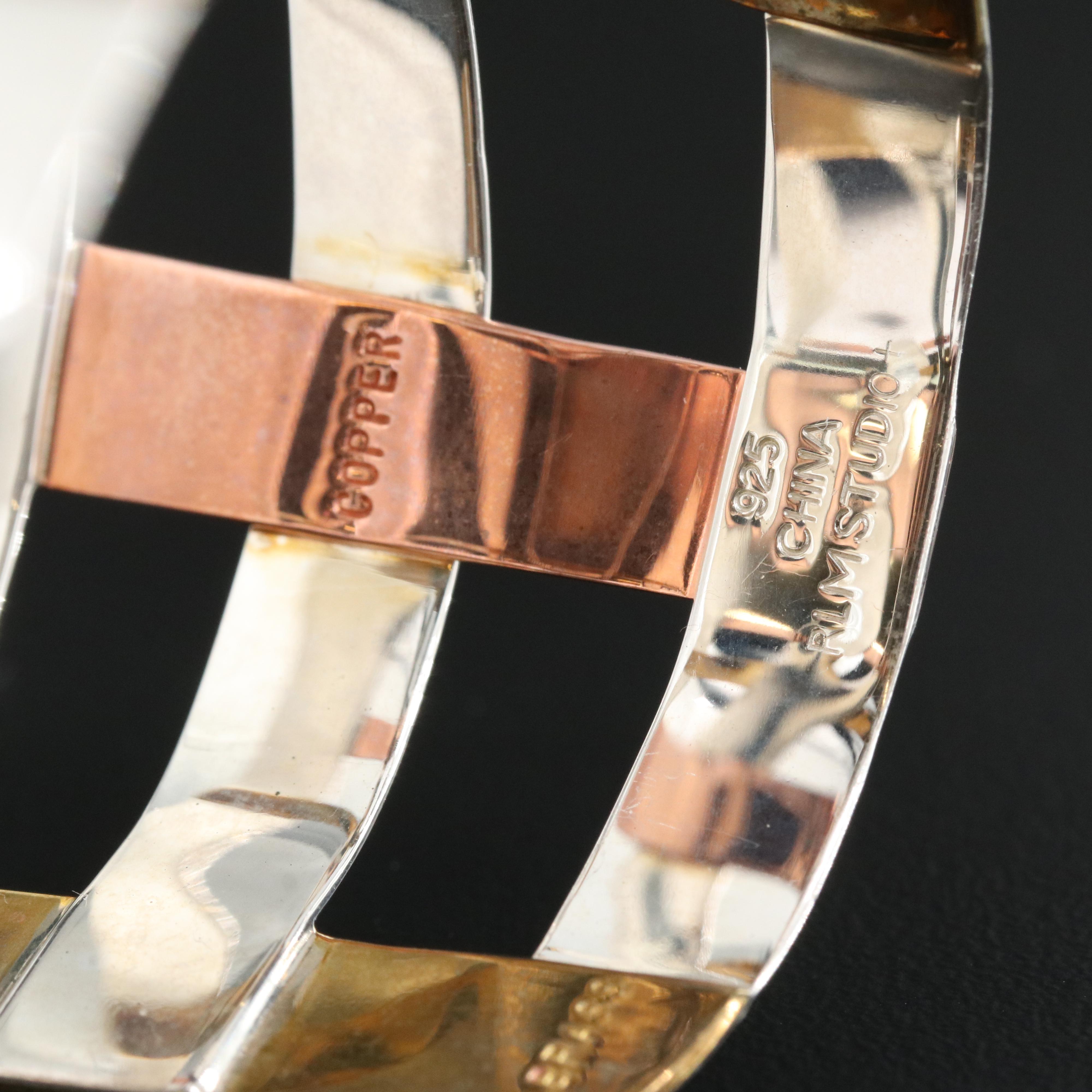 Robert Lee Morris Studio Sterling Cuff with Brass and Copper Accents
