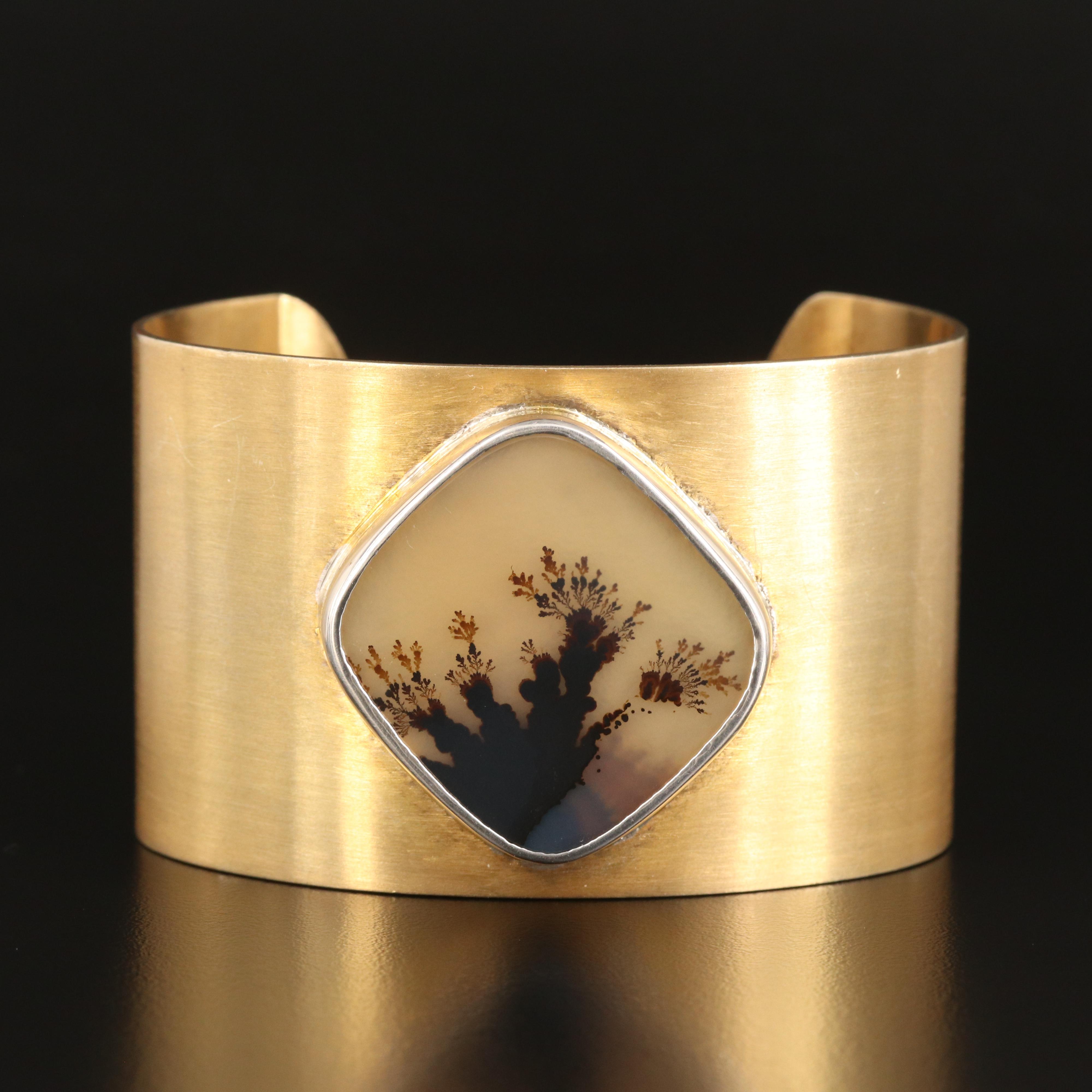 Sterling Dendritic Agate Cuff