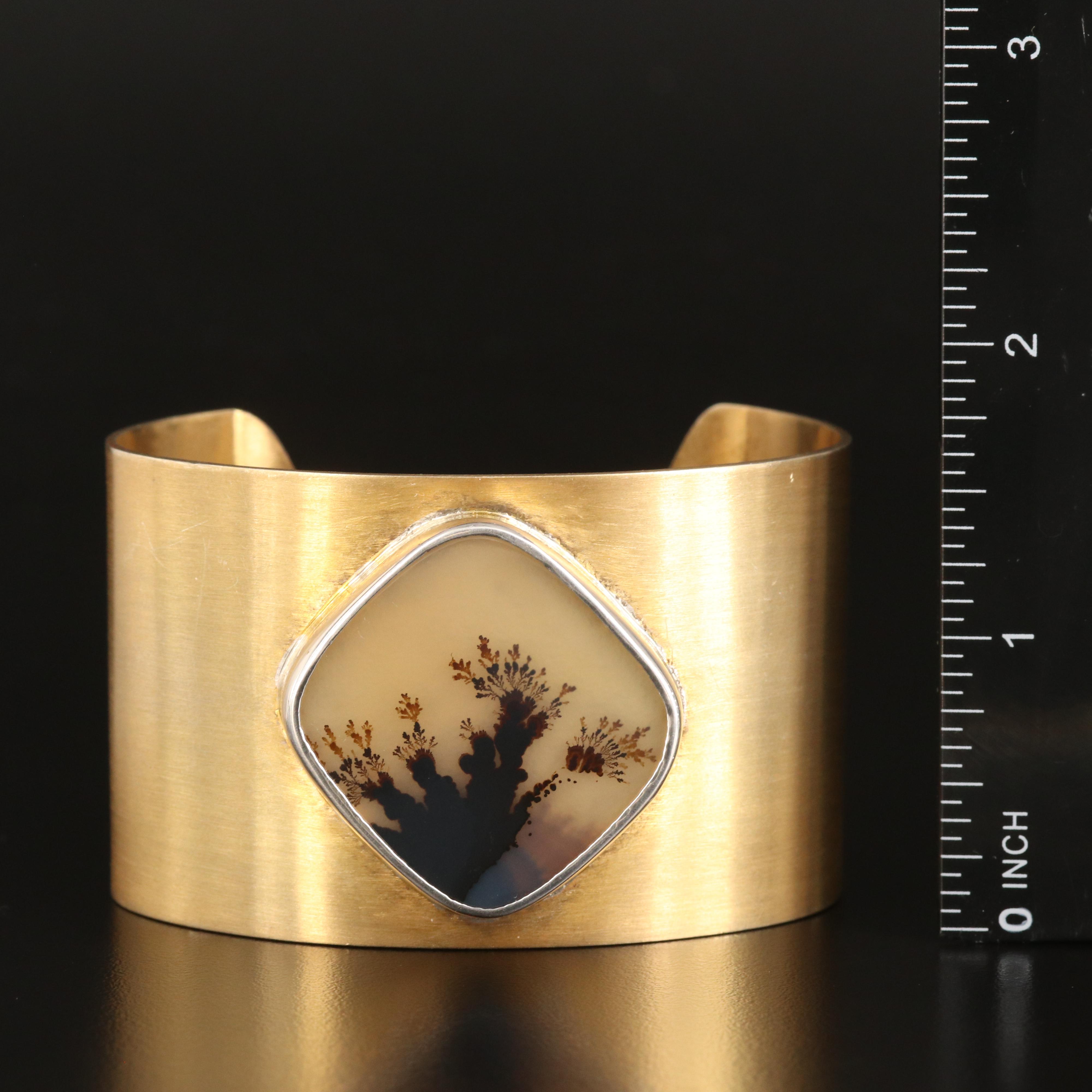 Sterling Dendritic Agate Cuff