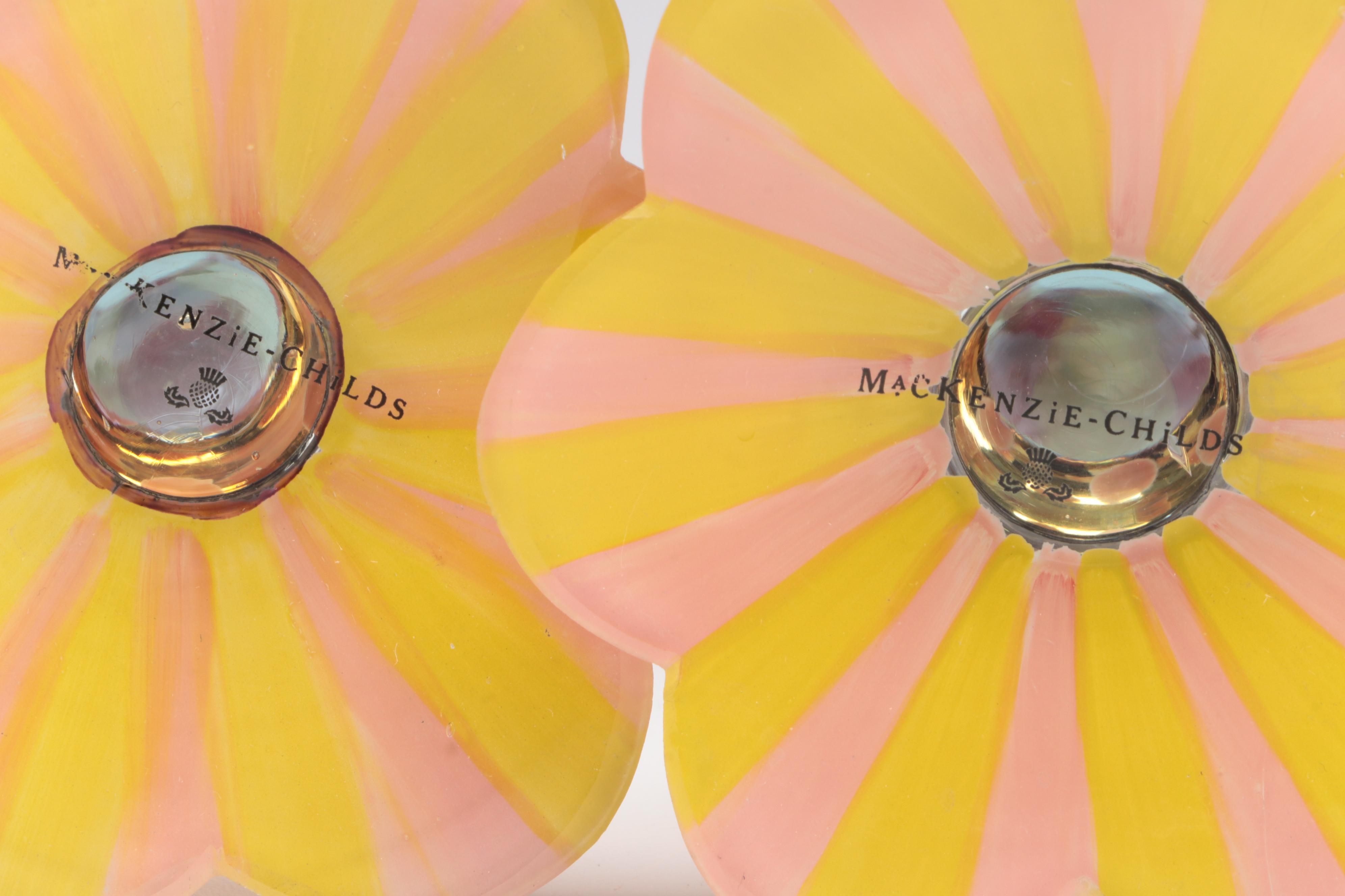 MacKenzie-Childs Hand-Painted Glass Champagne Flutes