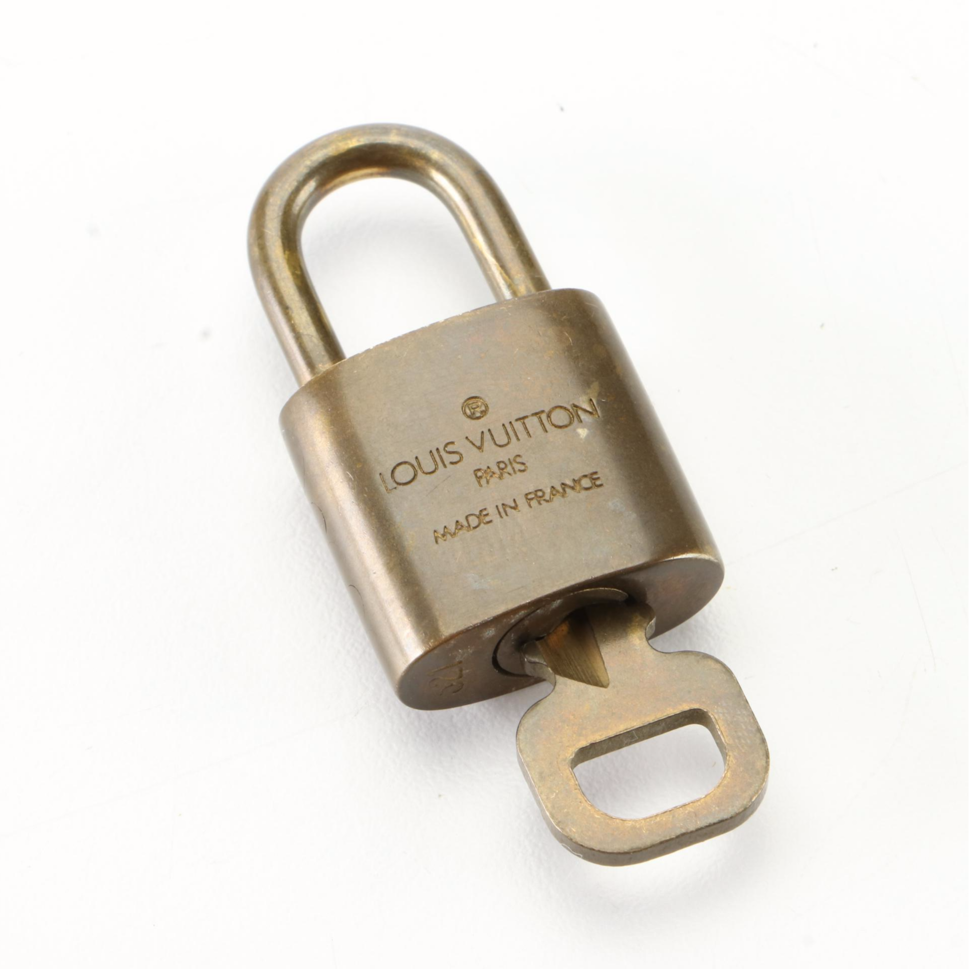 Louis Vuitton Brass Padlock and Key Set