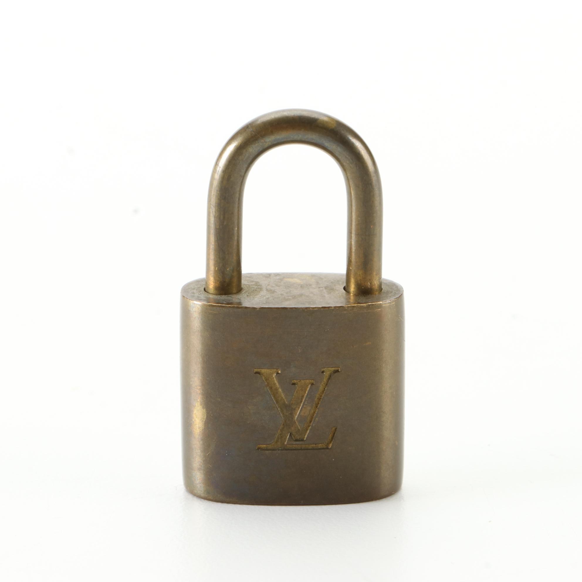 Louis Vuitton Brass Padlock and Key Set