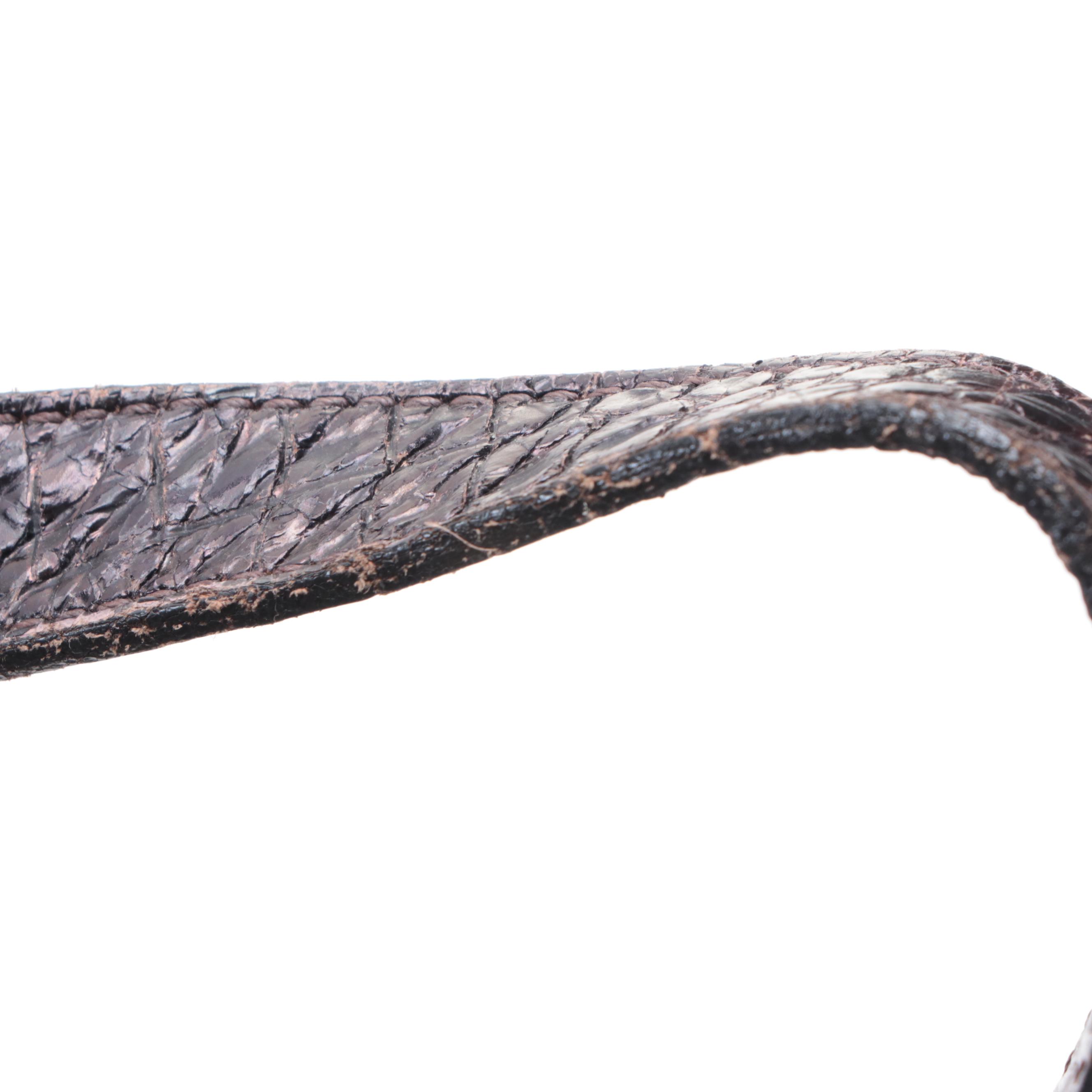 Brahmin Shoulder Bag in Croco Embossed Leather with Double Strap