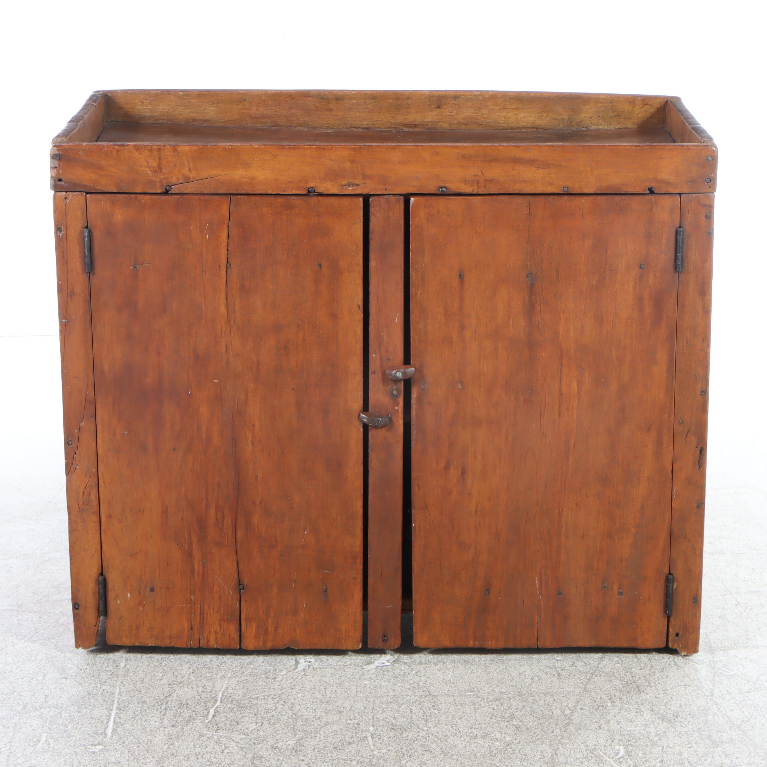 American Primitive Poplar Dry Sink, 19th Century