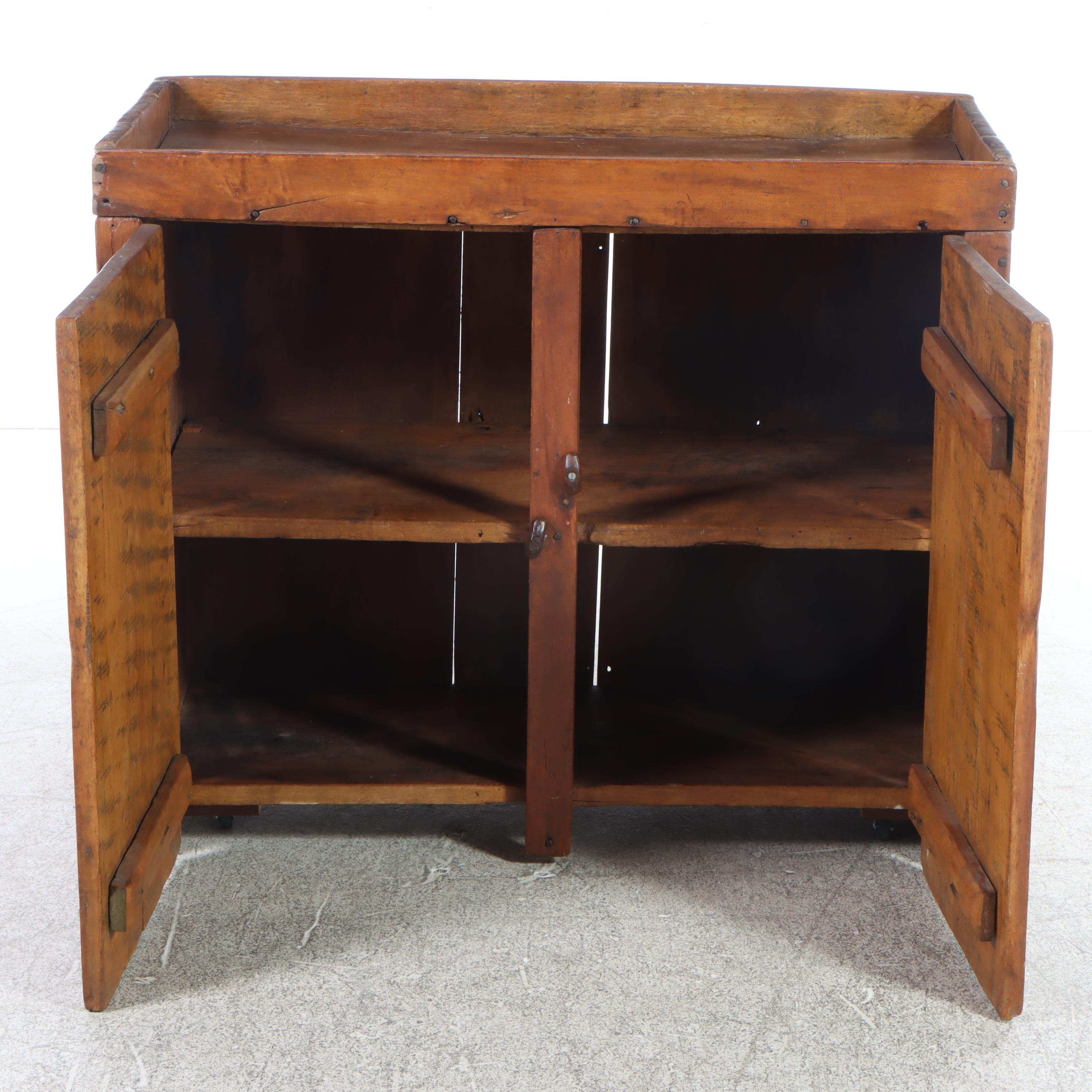 American Primitive Poplar Dry Sink, 19th Century