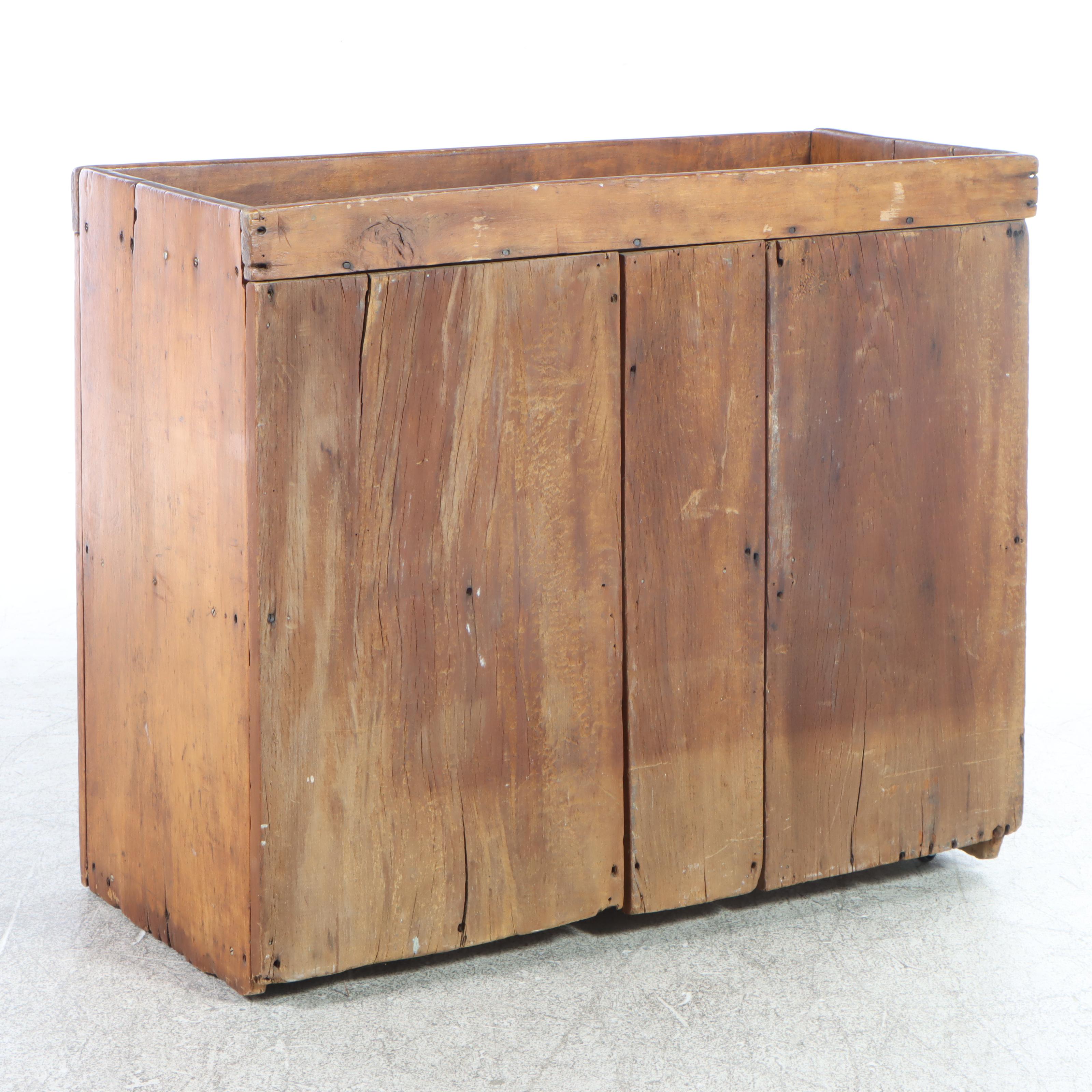 American Primitive Poplar Dry Sink, 19th Century