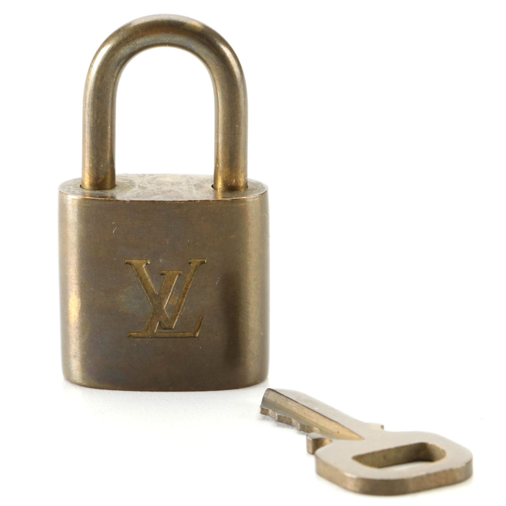 Louis Vuitton Brass Padlock and Key Set