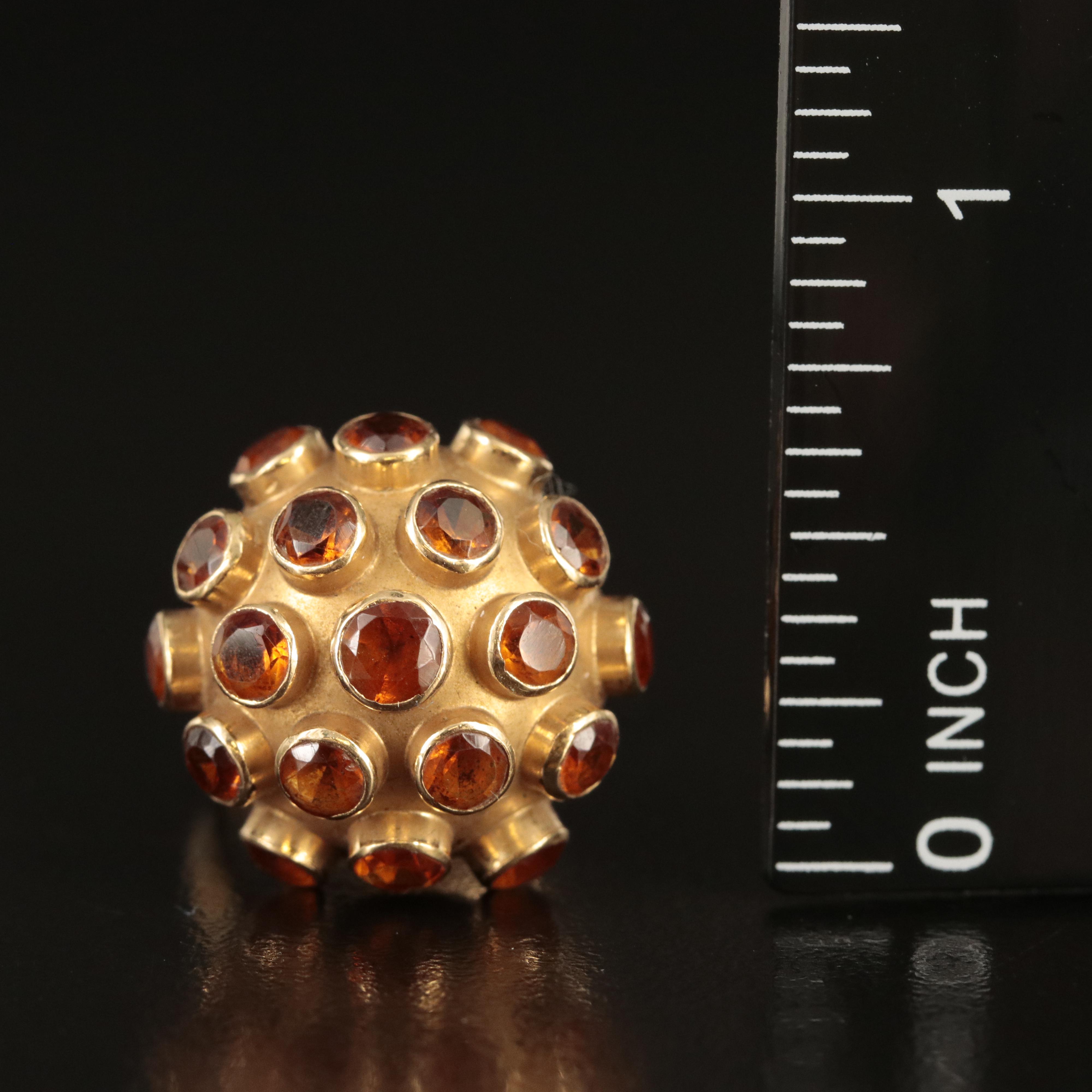 Vintage 18K Citrine Sputnik Ring