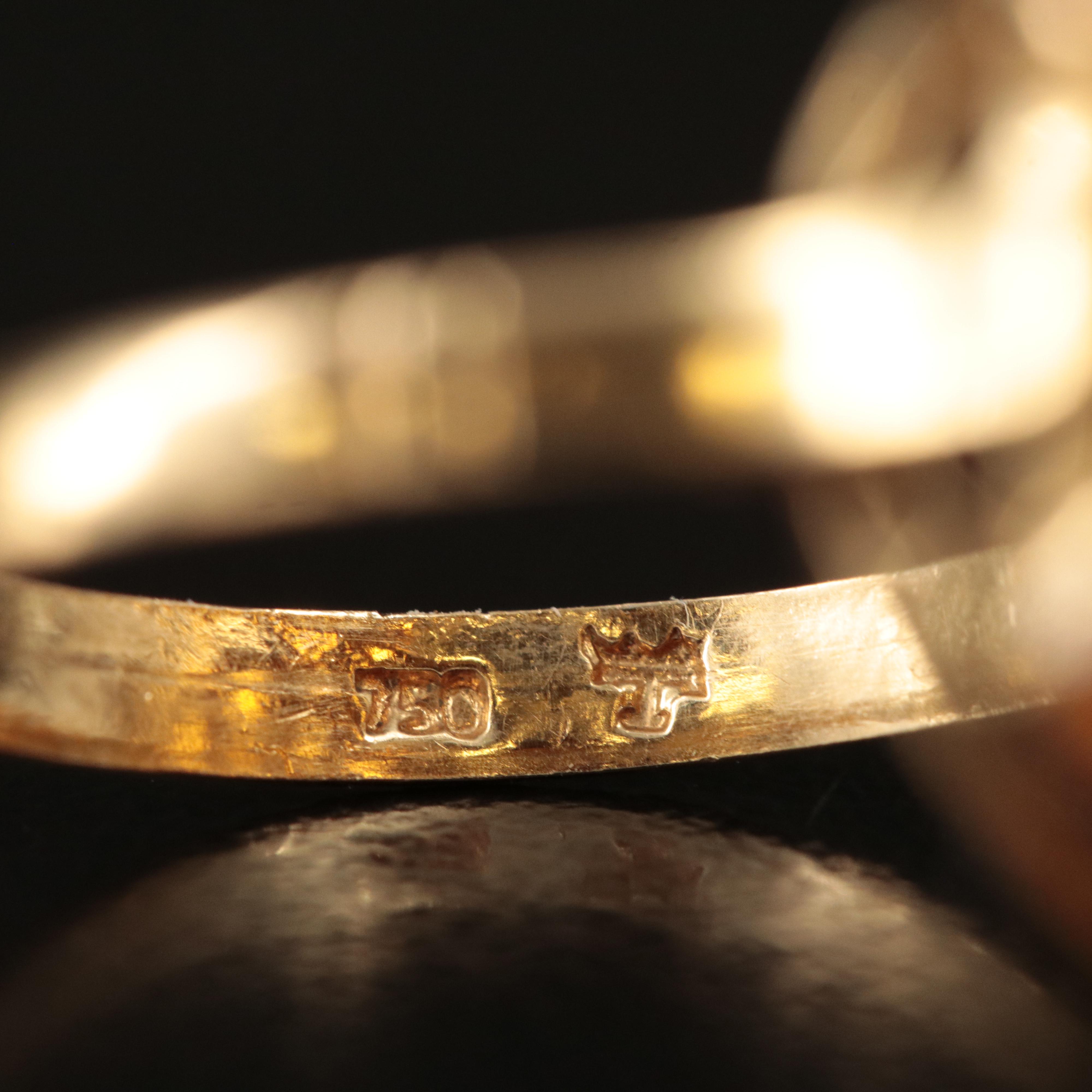 Vintage 18K Citrine Sputnik Ring