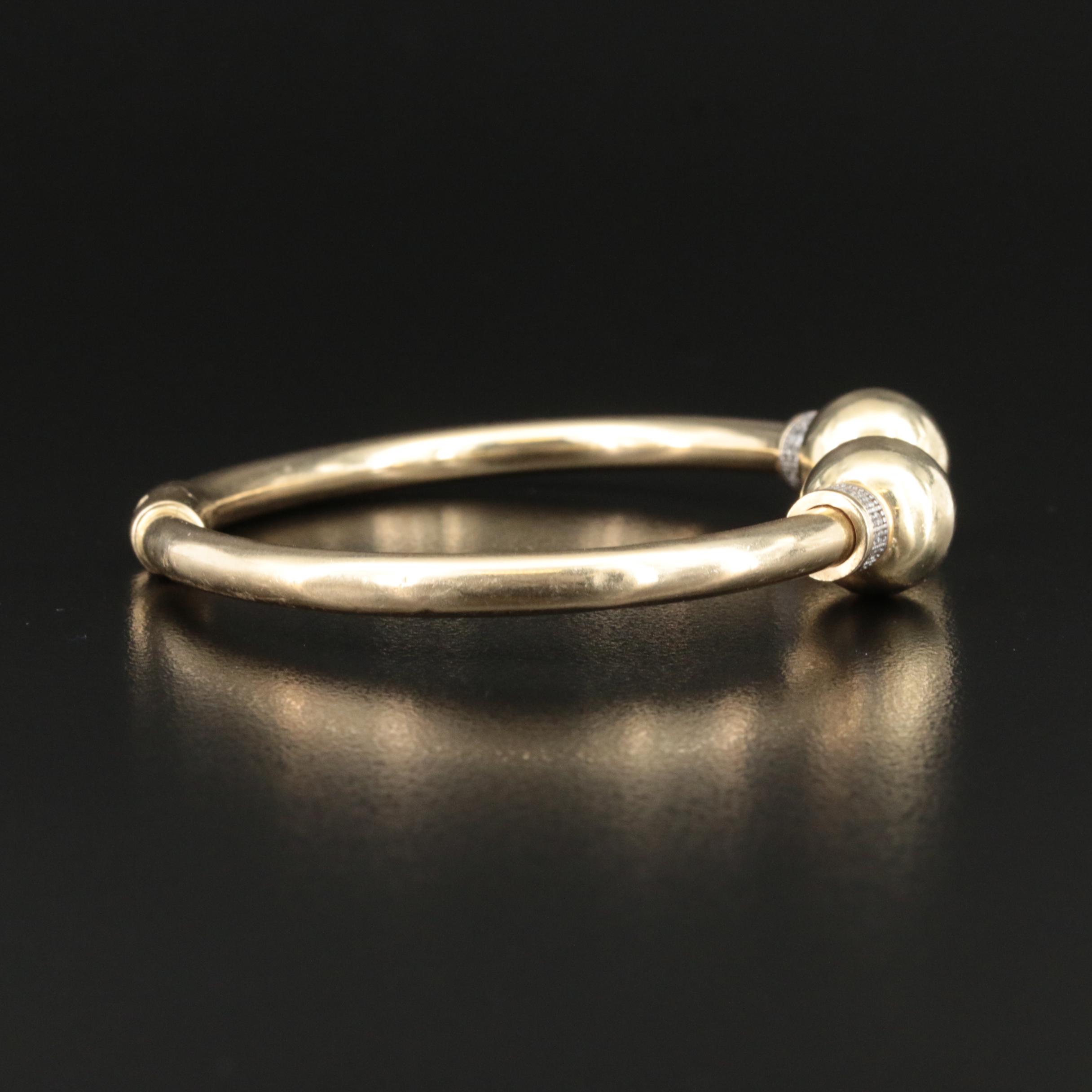 14K Cubic Zirconia Hinged Cuff