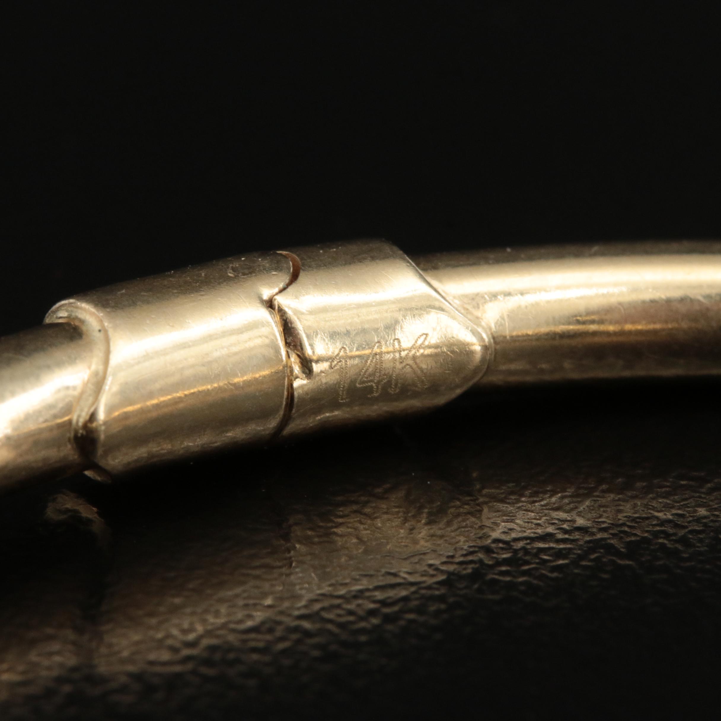 14K Cubic Zirconia Hinged Cuff