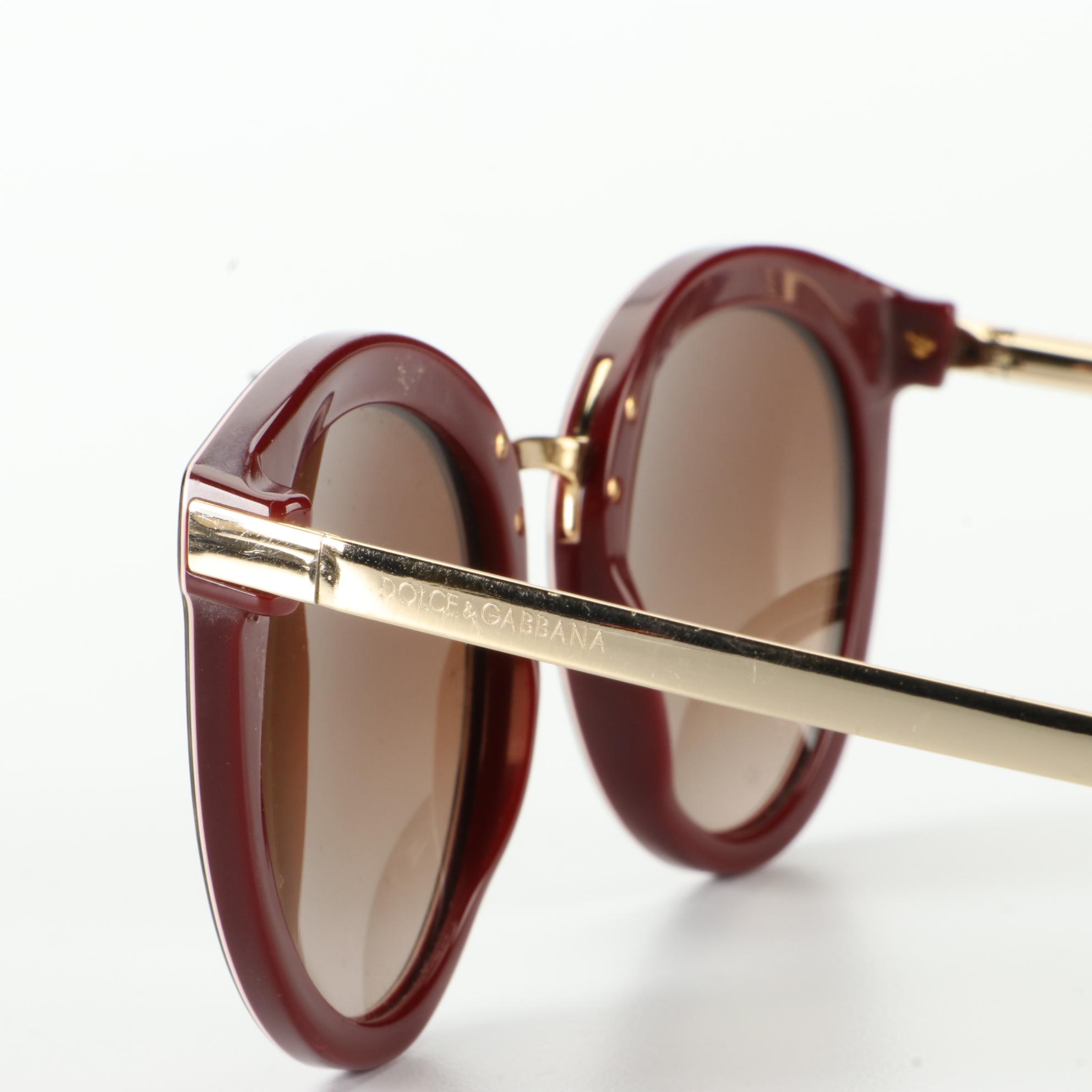 Dolce & Gabbana DG4268 Round Leopard Sunglasses with Case