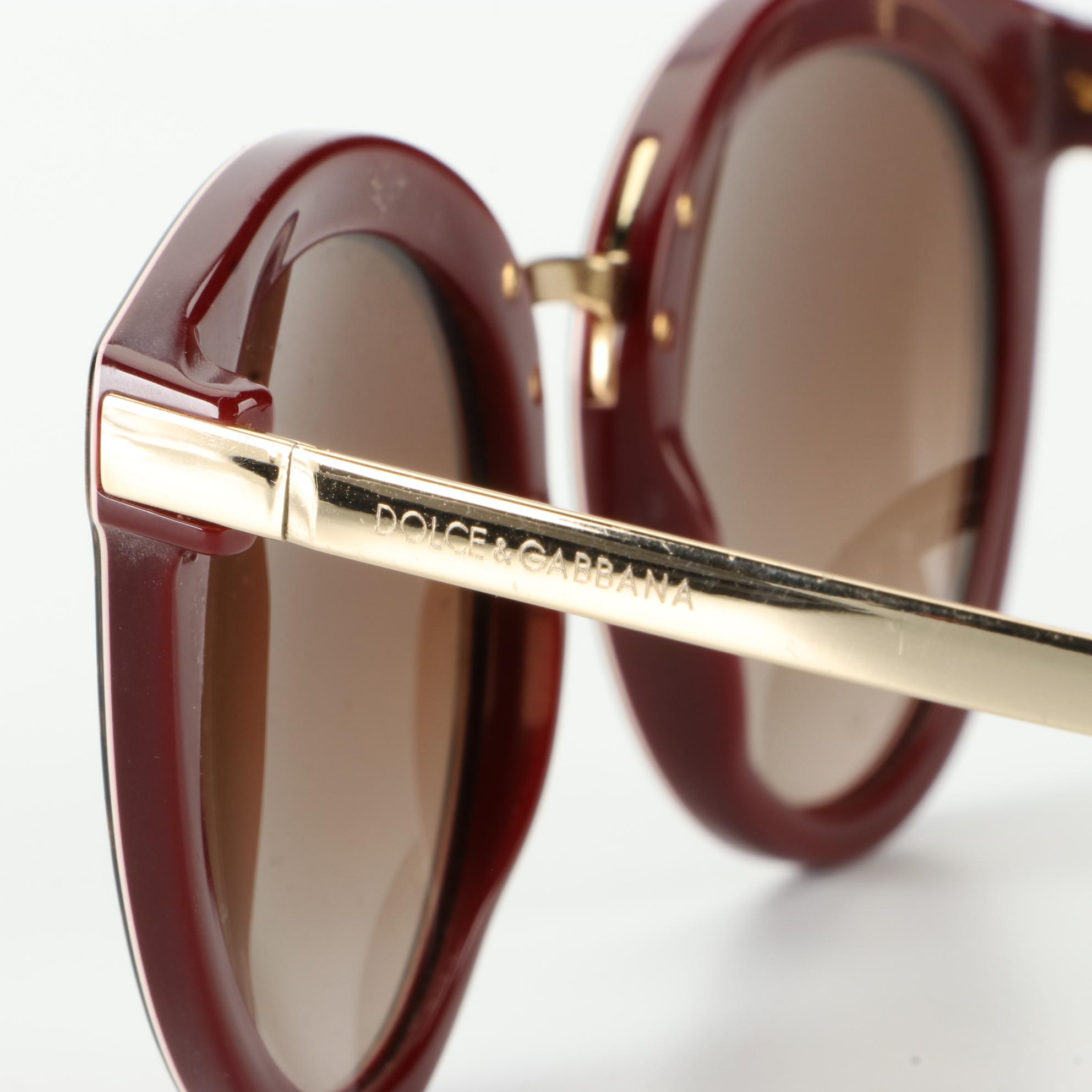 Dolce & Gabbana DG4268 Round Leopard Sunglasses with Case