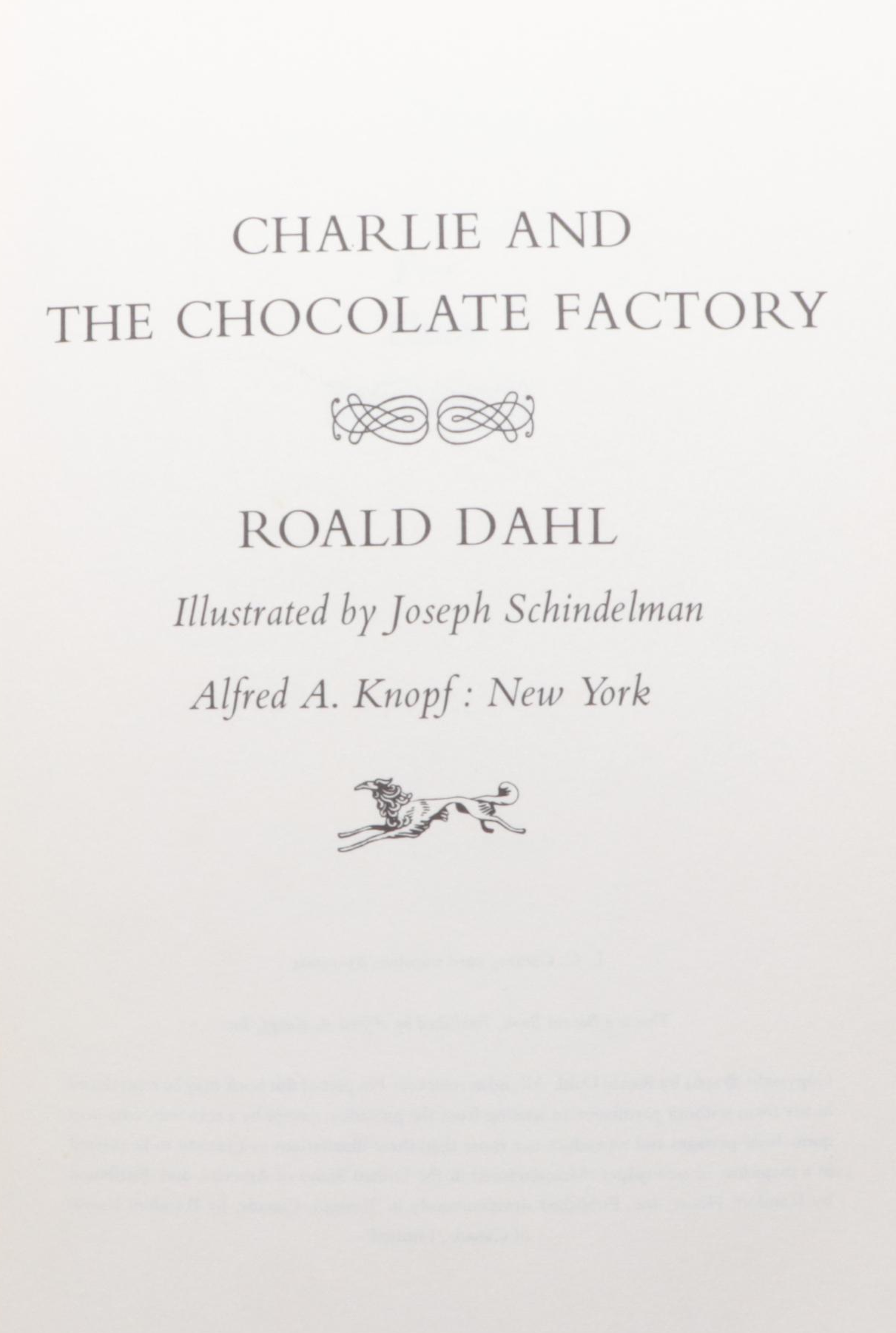 Early Printing "Charlie and the Chocolate Factory" by Roald Dahl, 1964