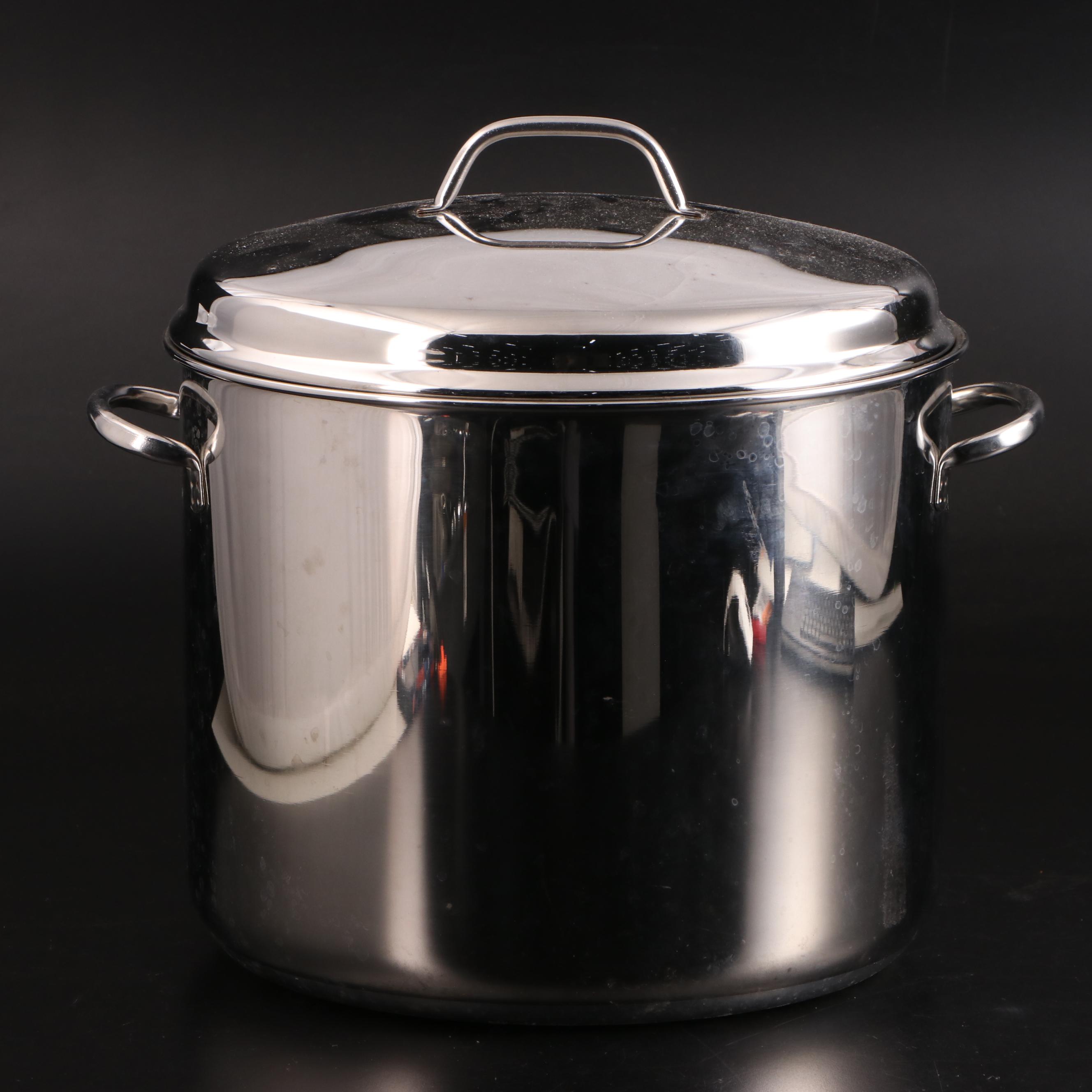 French Fish Poaching Pan, Farberware Stainless Stock Pot and Chrome Juicer