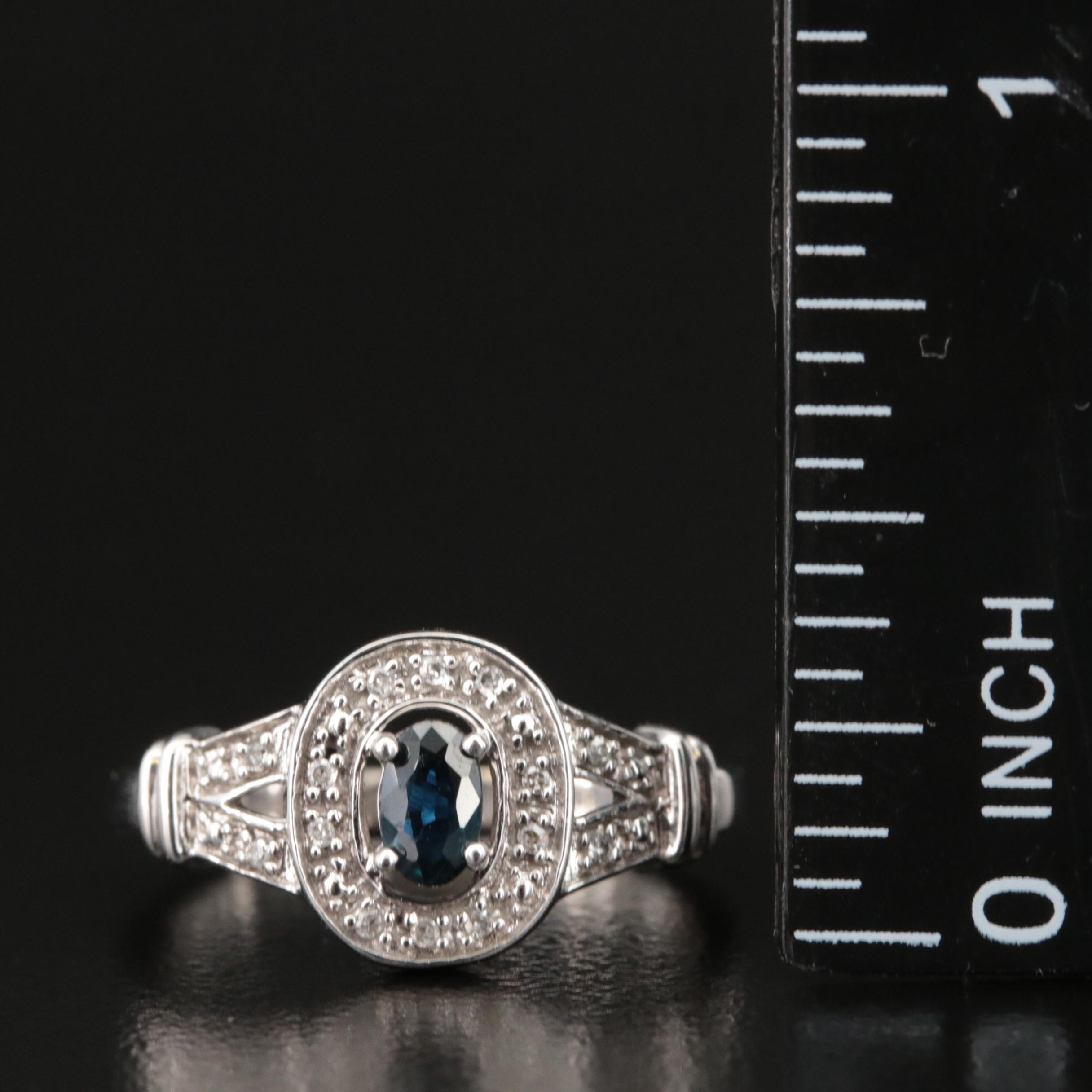 10K Sapphire and Diamond Ring